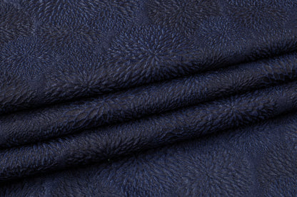 Metallic Organza Brocade - Navy Blue