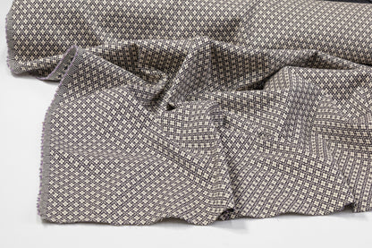 Diamond Clover Stretch Brocade - Gray / Stone