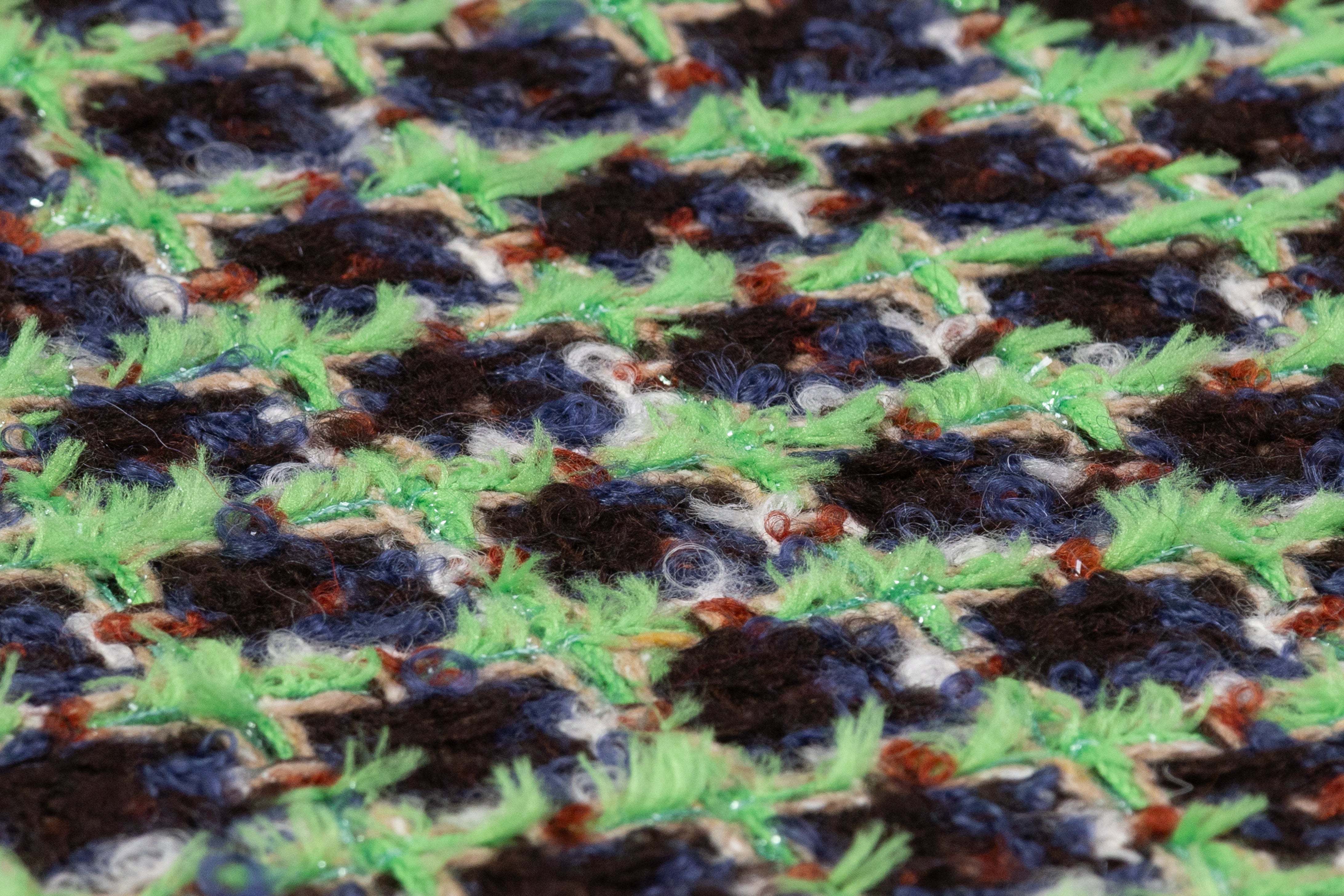 Metallic Italian Wool Tweed - Green / Navy / Brown / Rust