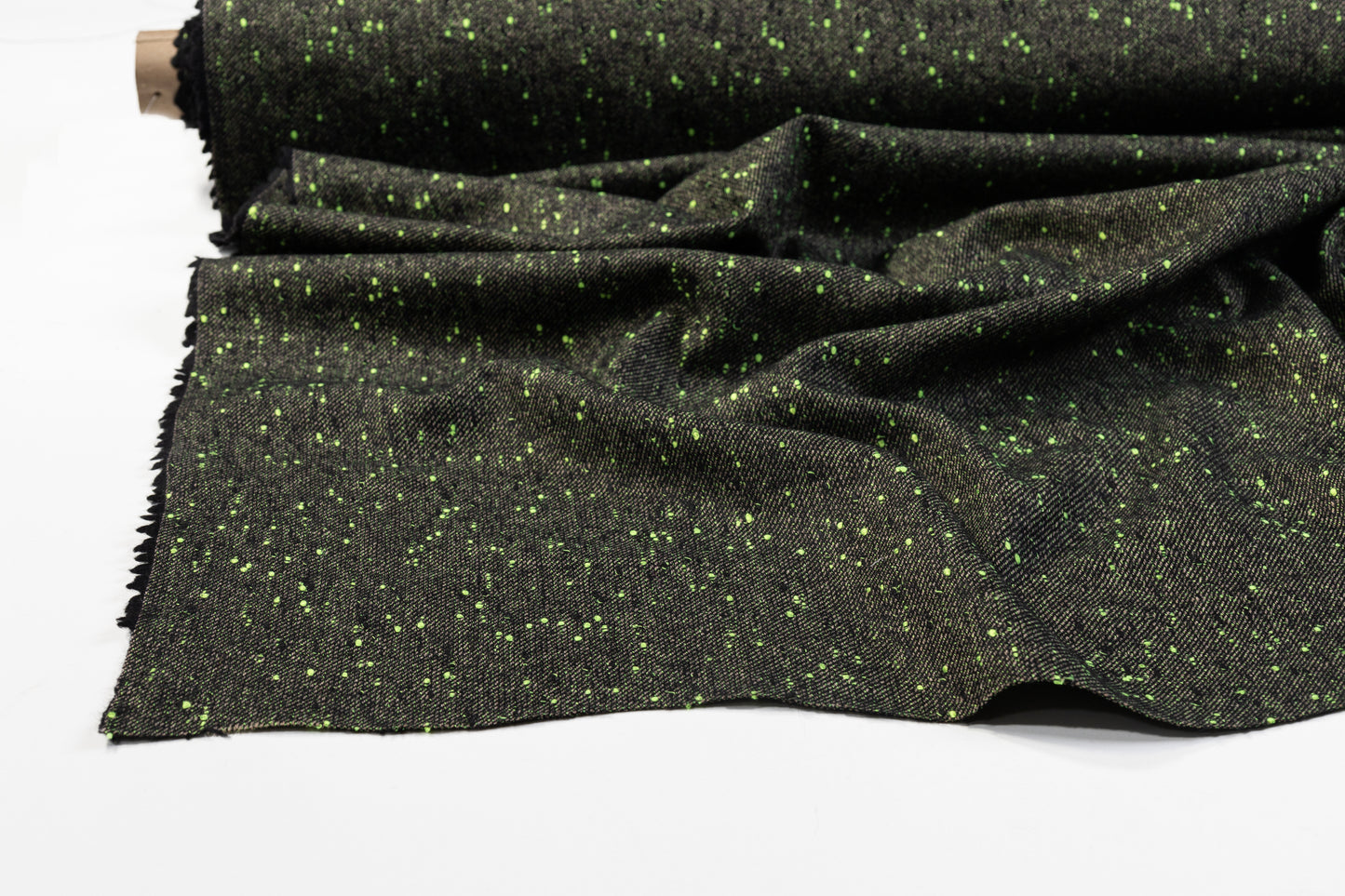 Speckled Italian Wool Blend - Green / Black