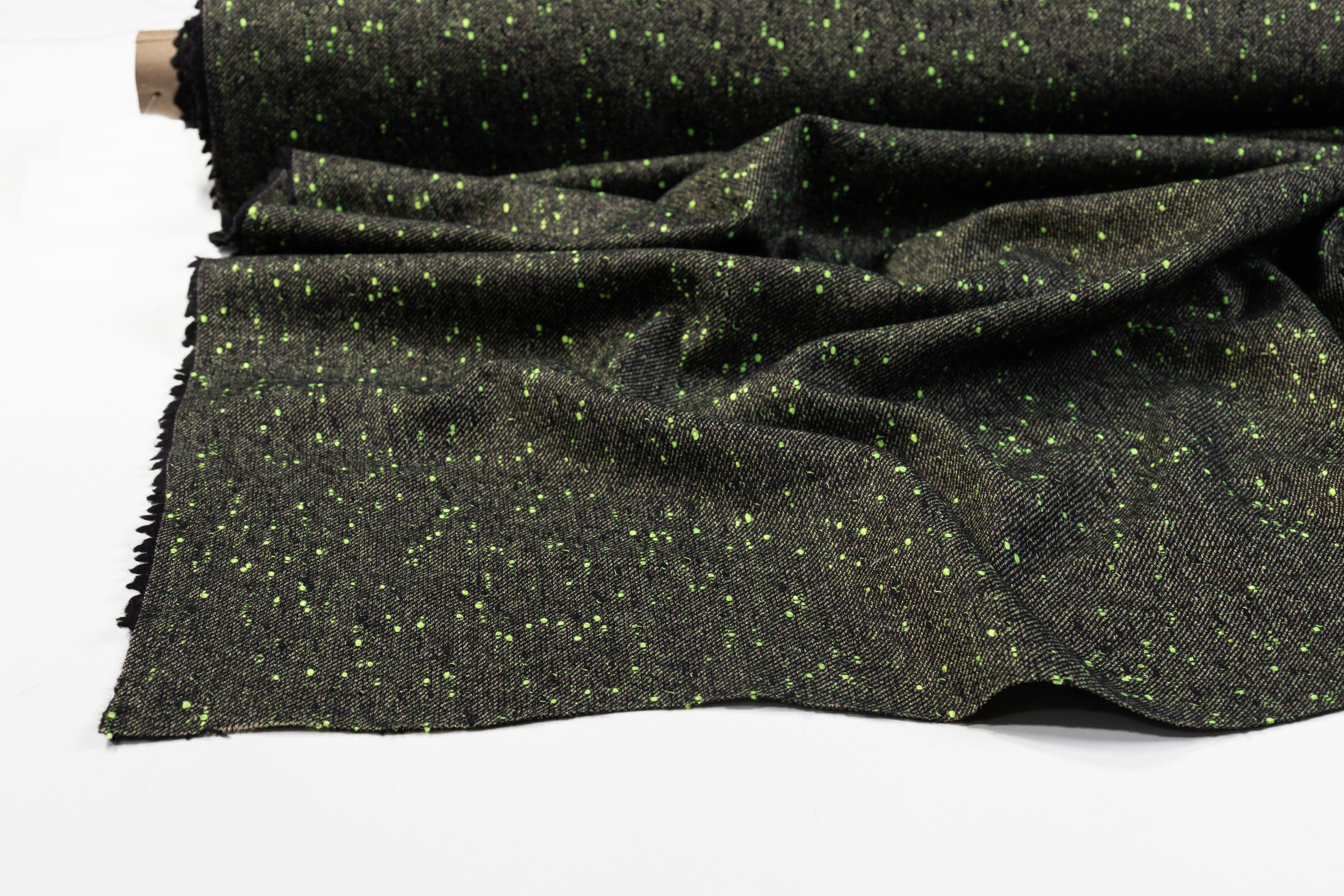 Speckled Italian Wool Blend - Green / Black