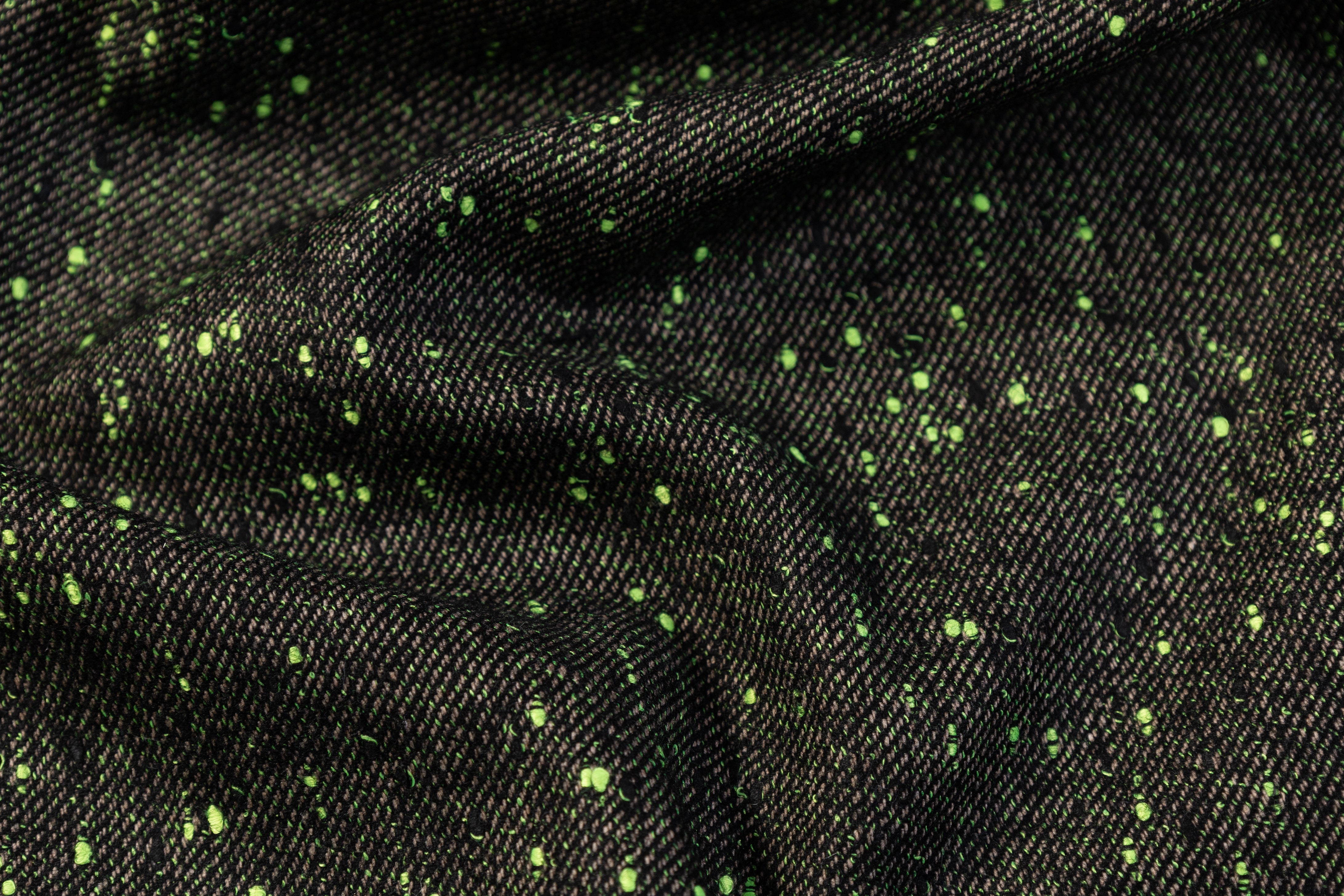 Speckled Italian Wool Blend - Green / Black