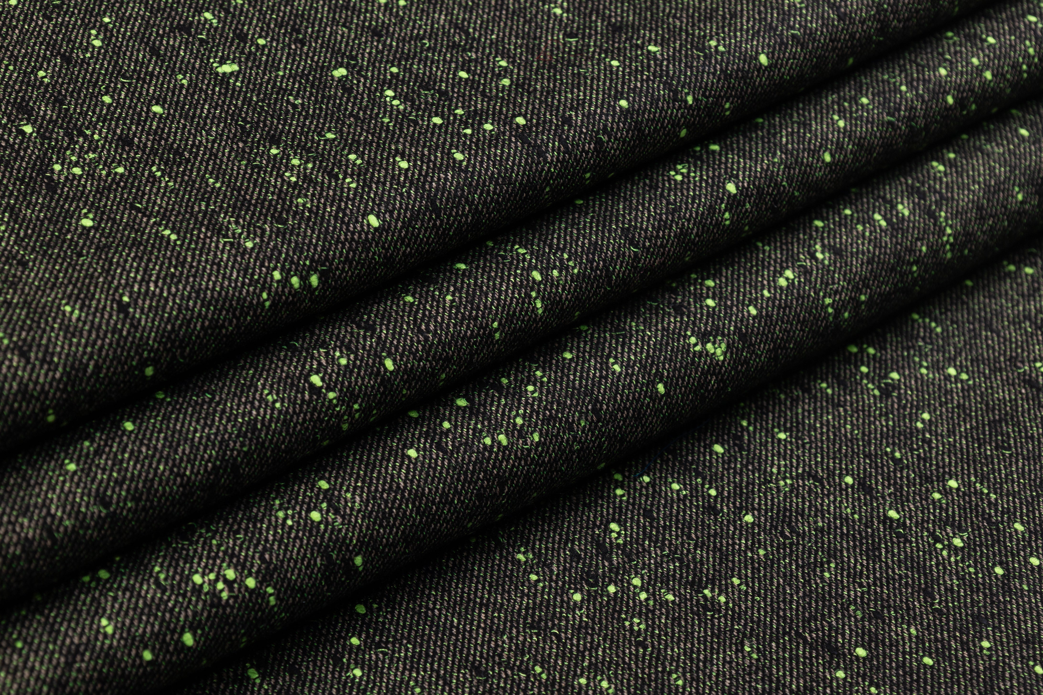Speckled Italian Wool Blend - Green / Black