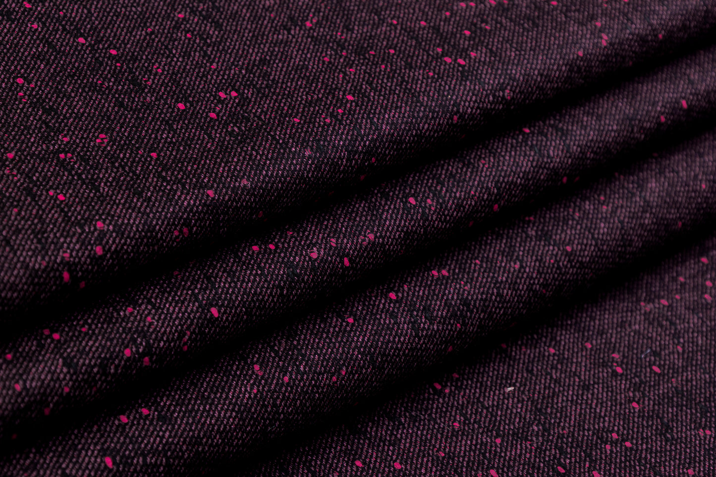 Speckled Italian Wool Blend - Dark Fuchsia / Black