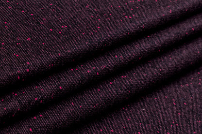 Speckled Italian Wool Blend - Dark Fuchsia / Black