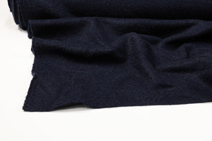 Boiled Wool Coating - Navy Blue