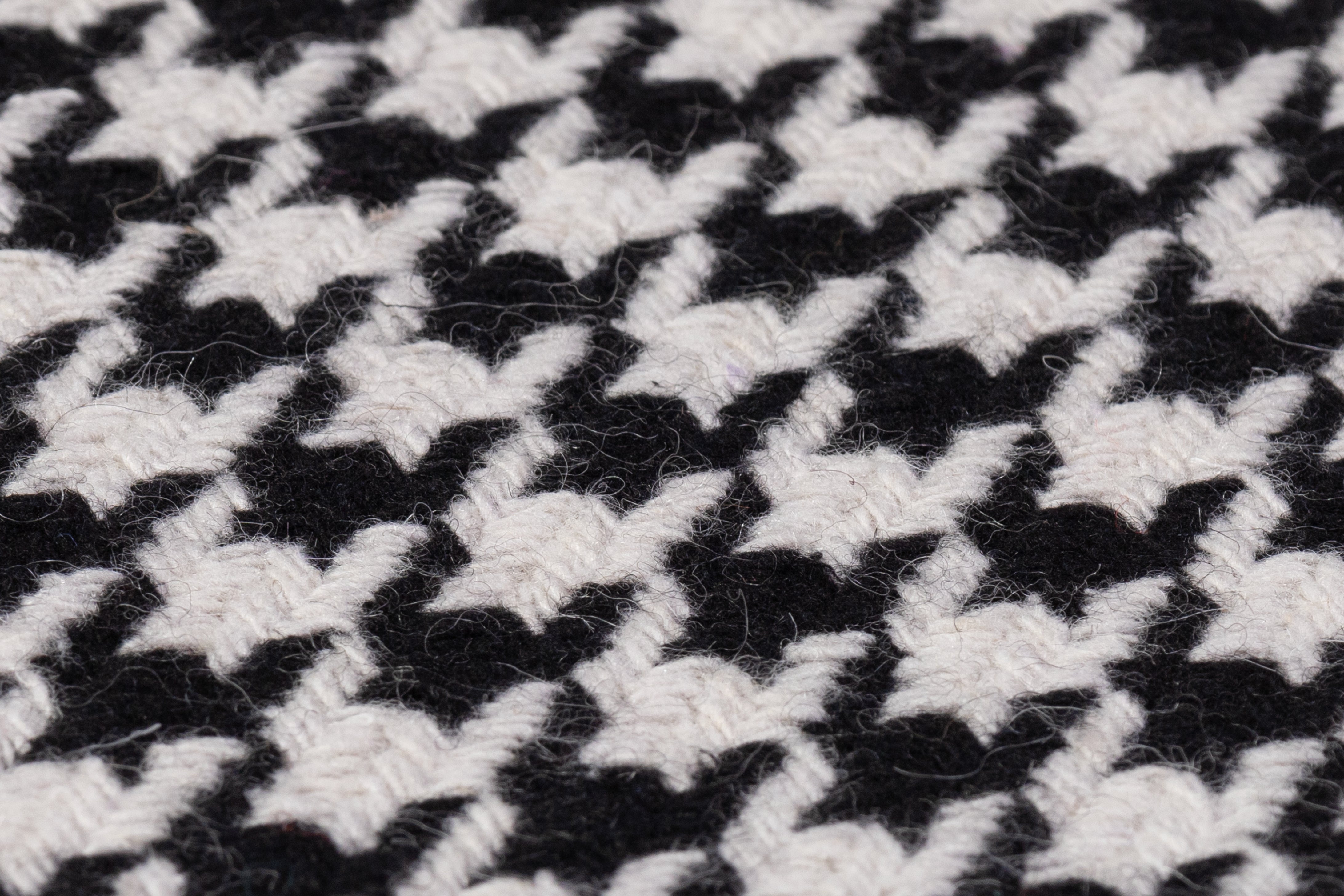Houndstooth Italian Wool Tweed Coating - Black / Off White