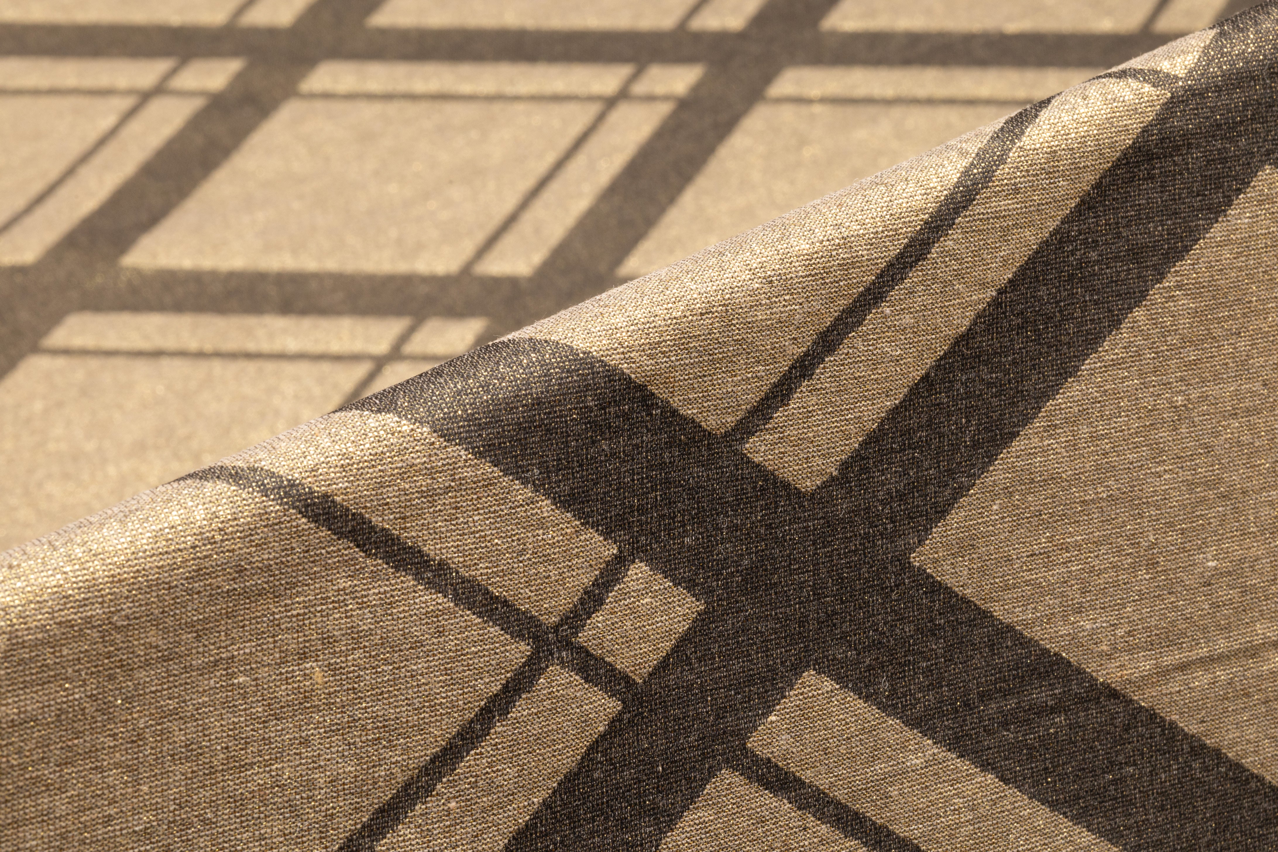 Plaid Italian Metallic Brocade - Antique Gold