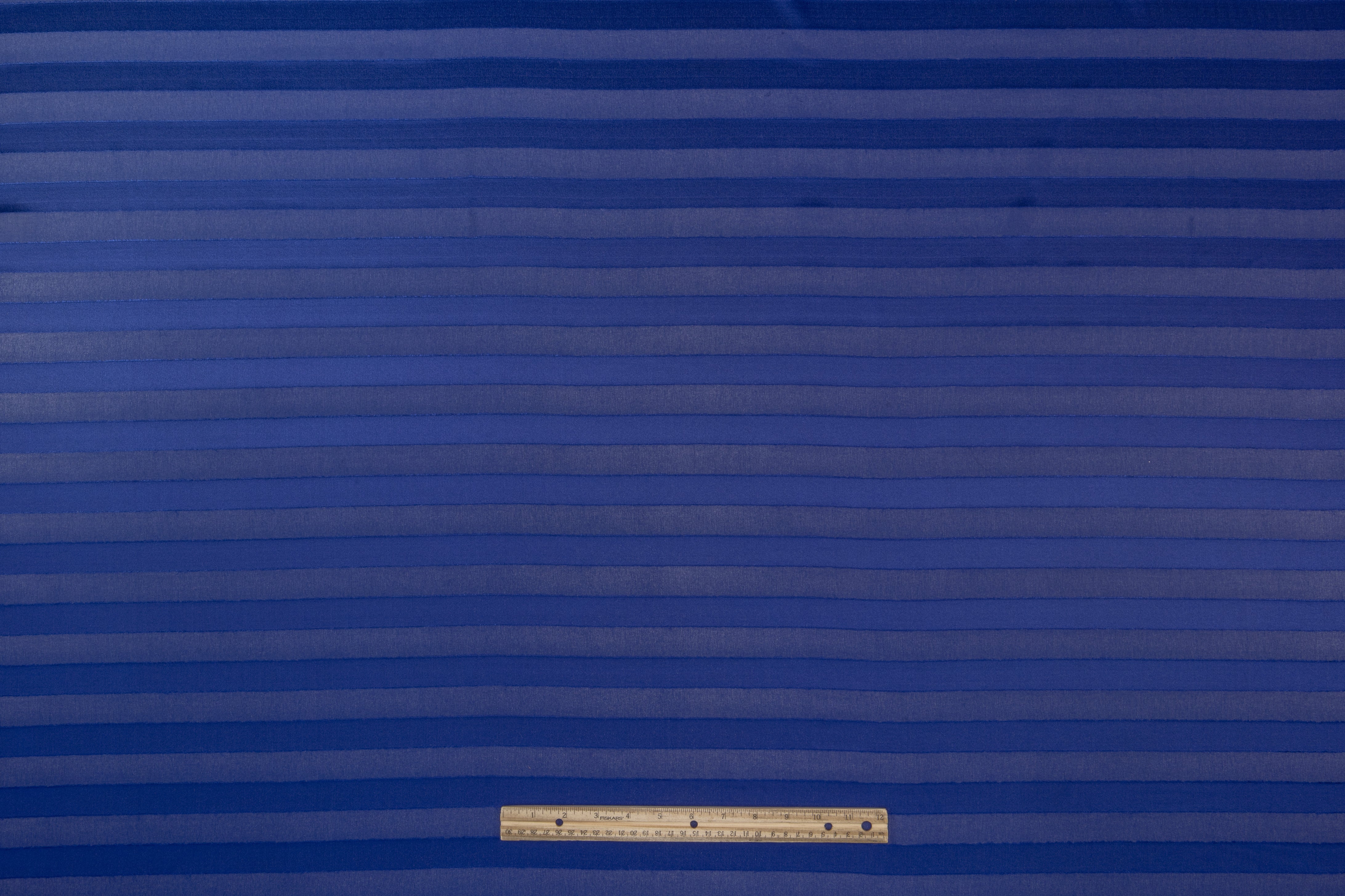 Striped Italian Silk Fil Coupé - Blue