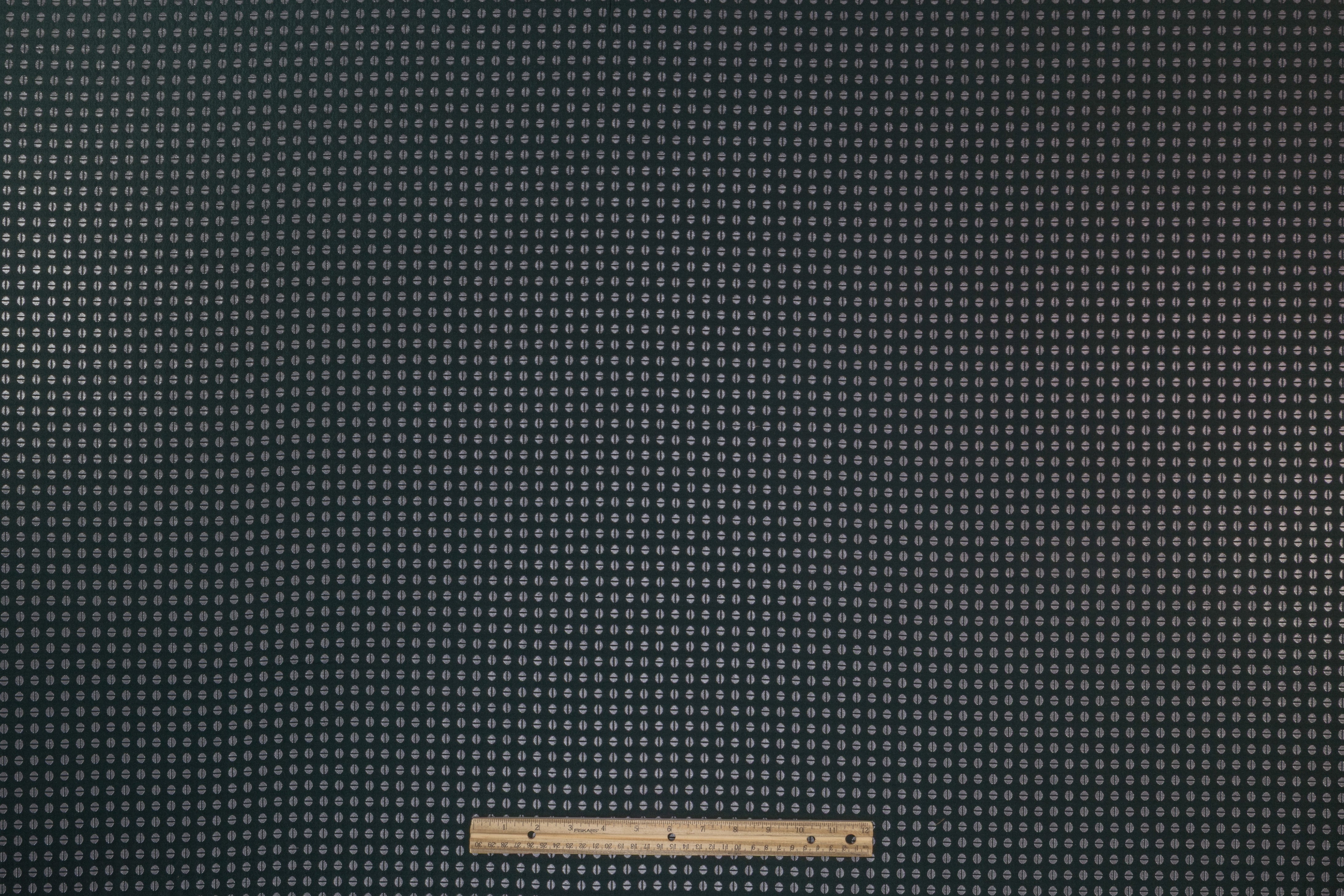 Metallic Italian Wool Blend Brocade - Green / Silver