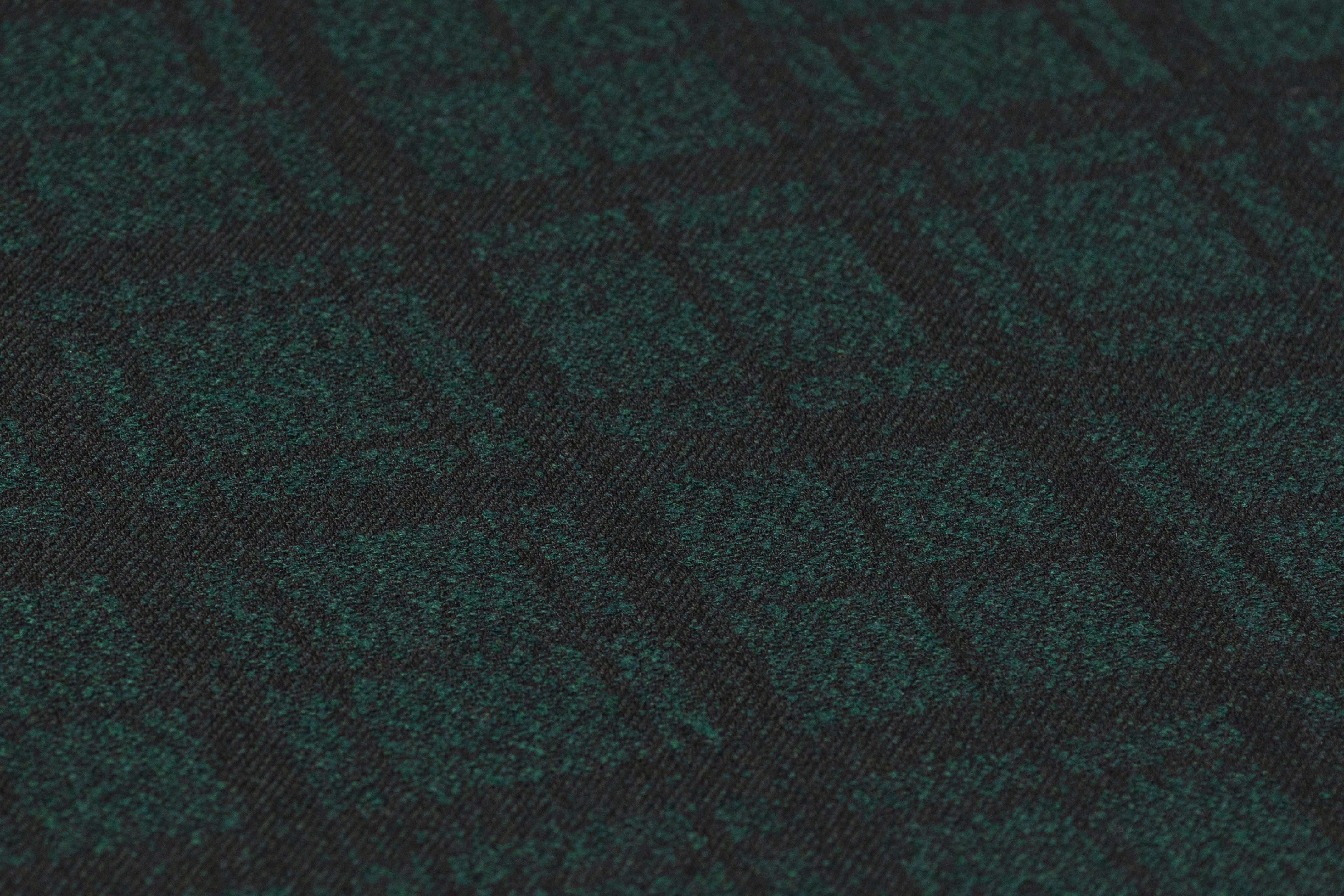 Textured Italian Wool Nylon Suiting - Green / Black