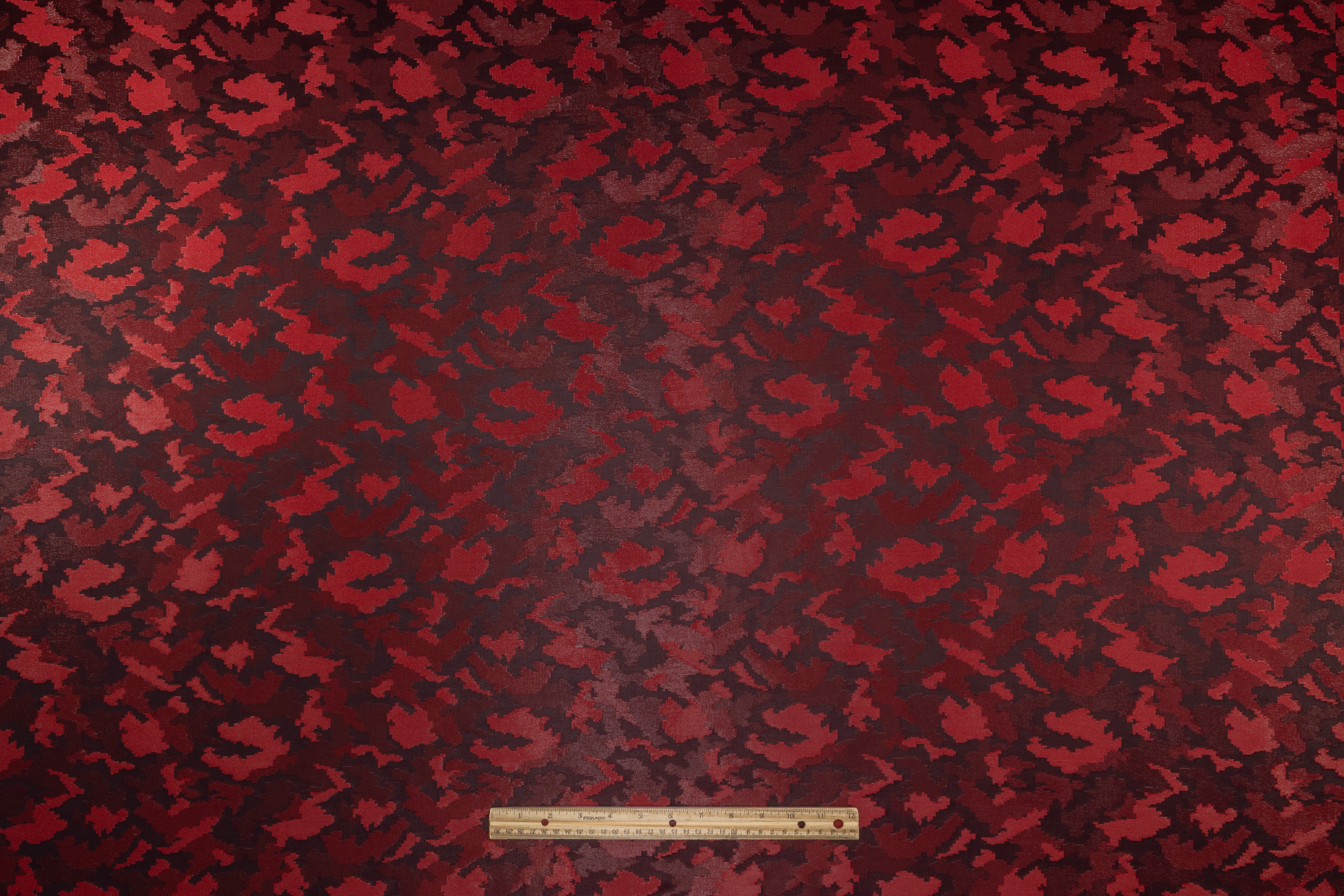 Camouflage Italian Brocade - Red