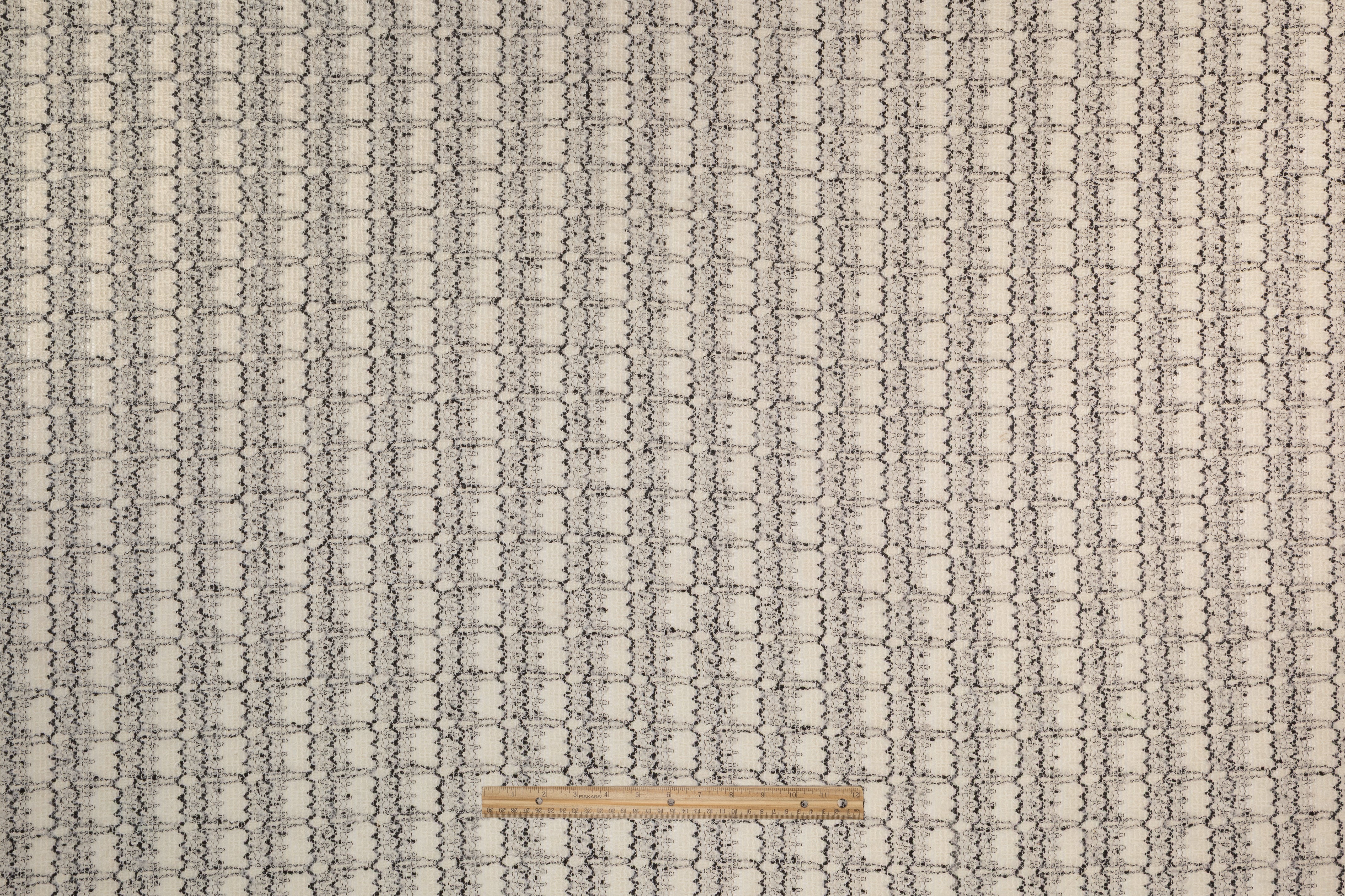 Novelty Italian Wool Tweed Boucle - Black / Ivory