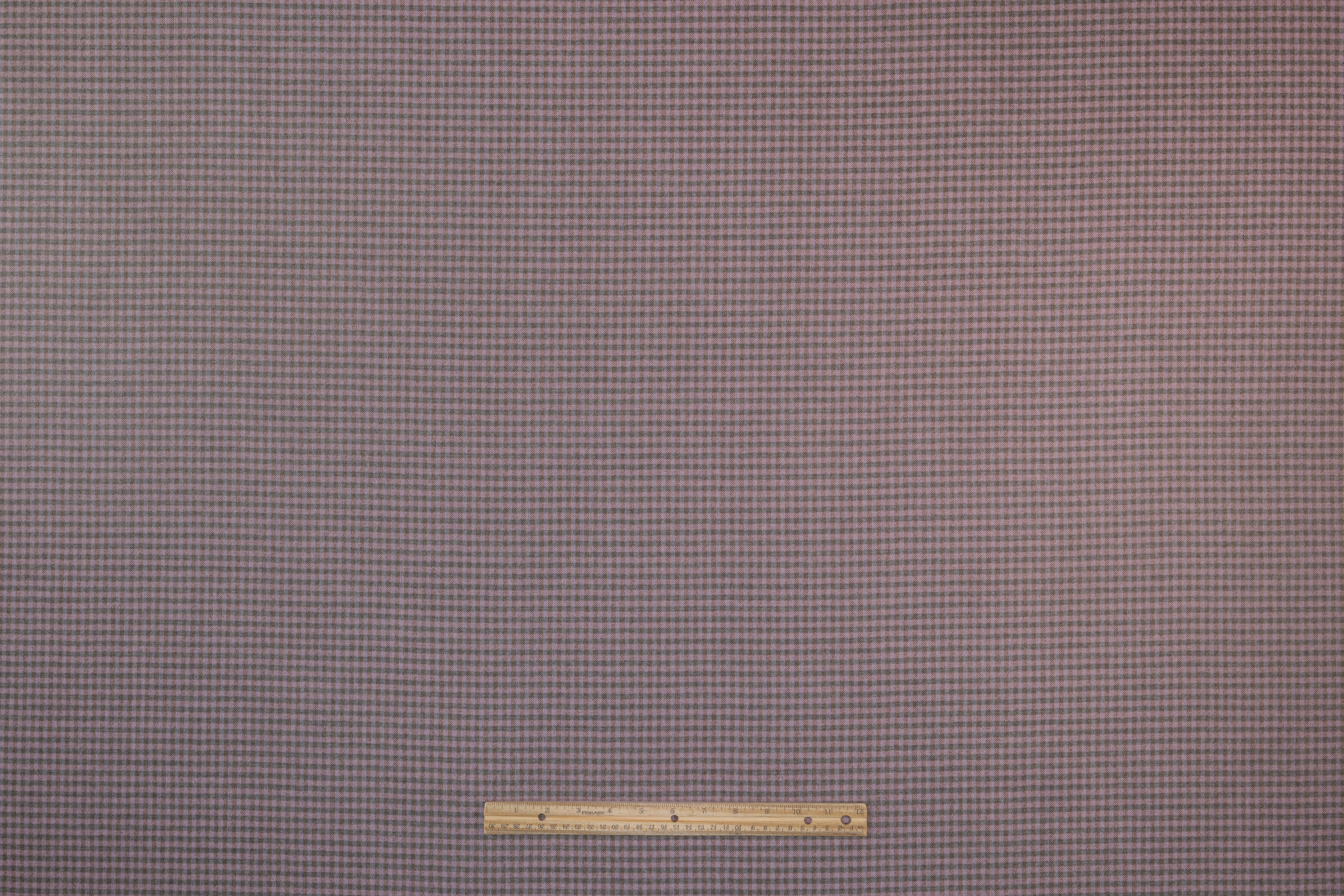 Checked Italian Stretch Wool Flannel - Dusty Rose / Brown