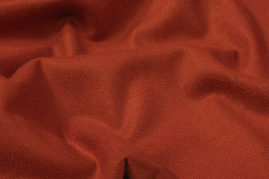 Italian Wool Twill Coating - Burned Orange