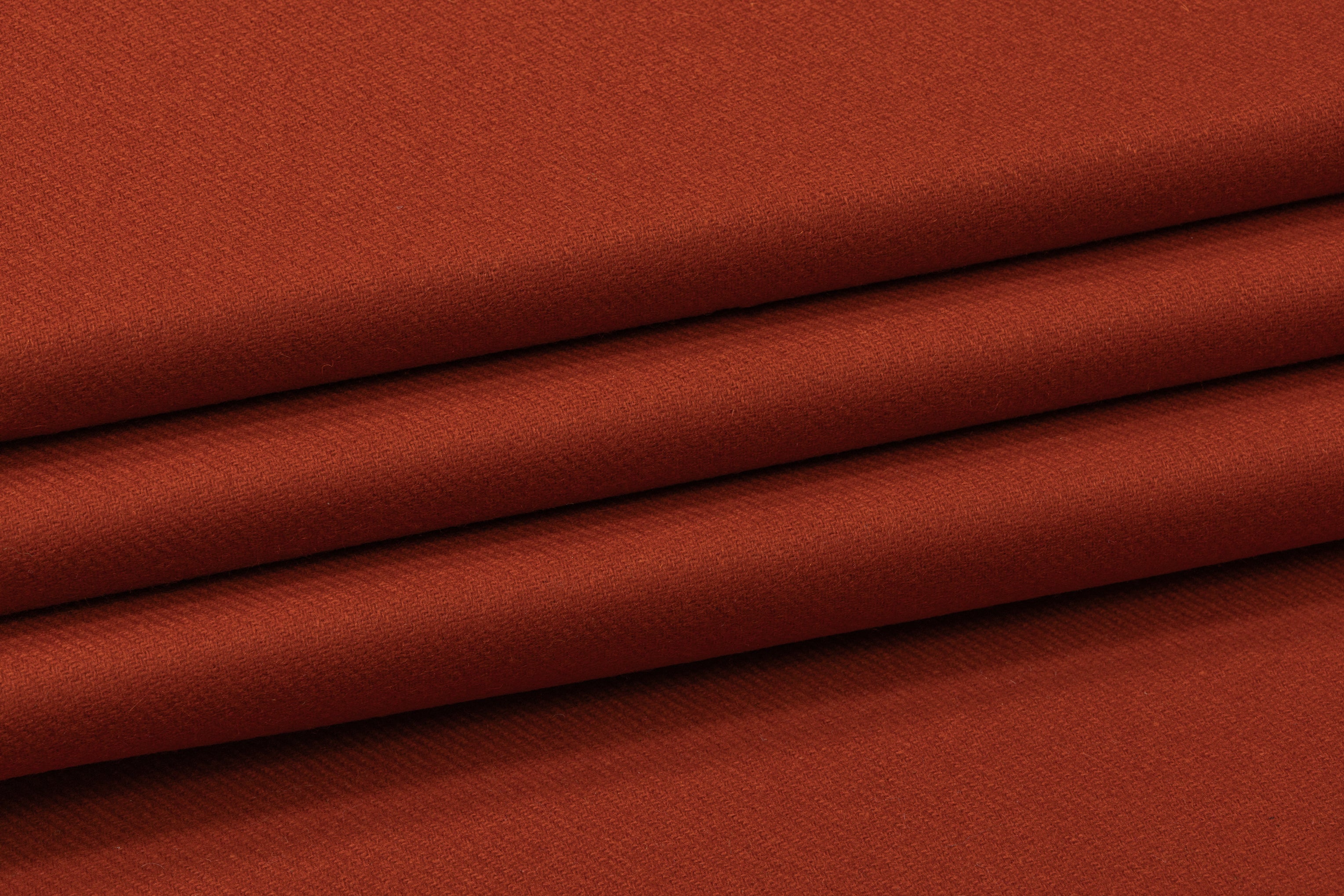 Italian Wool Twill Coating - Burned Orange