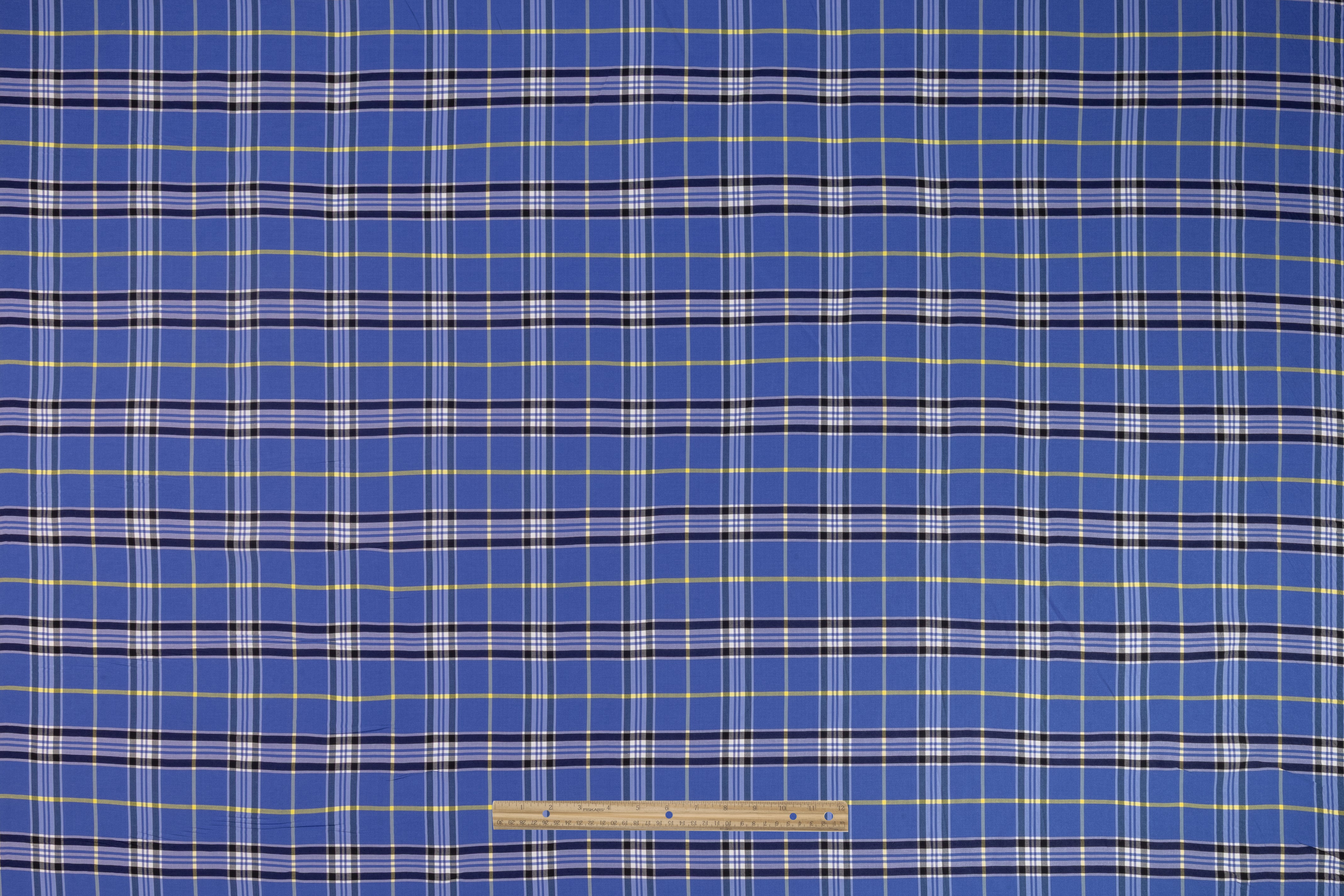 Plaid Italian Viscose Cupro Shirting - Blue