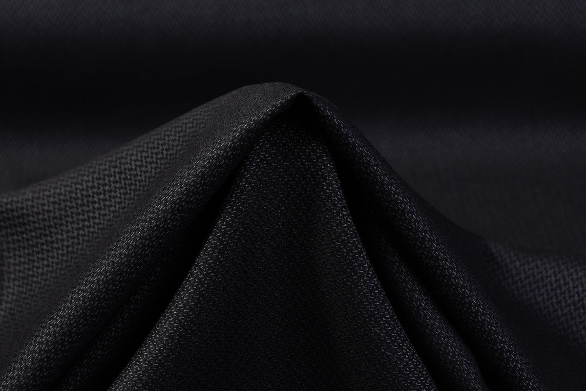 Cerruti - Micro Pattern Italian Wool Suiting - Black