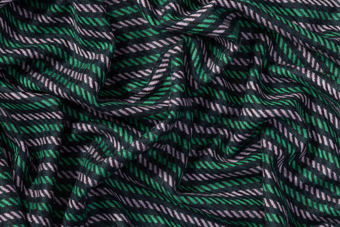 Striped Italian Wool Nylon Tweed - Pink / Green