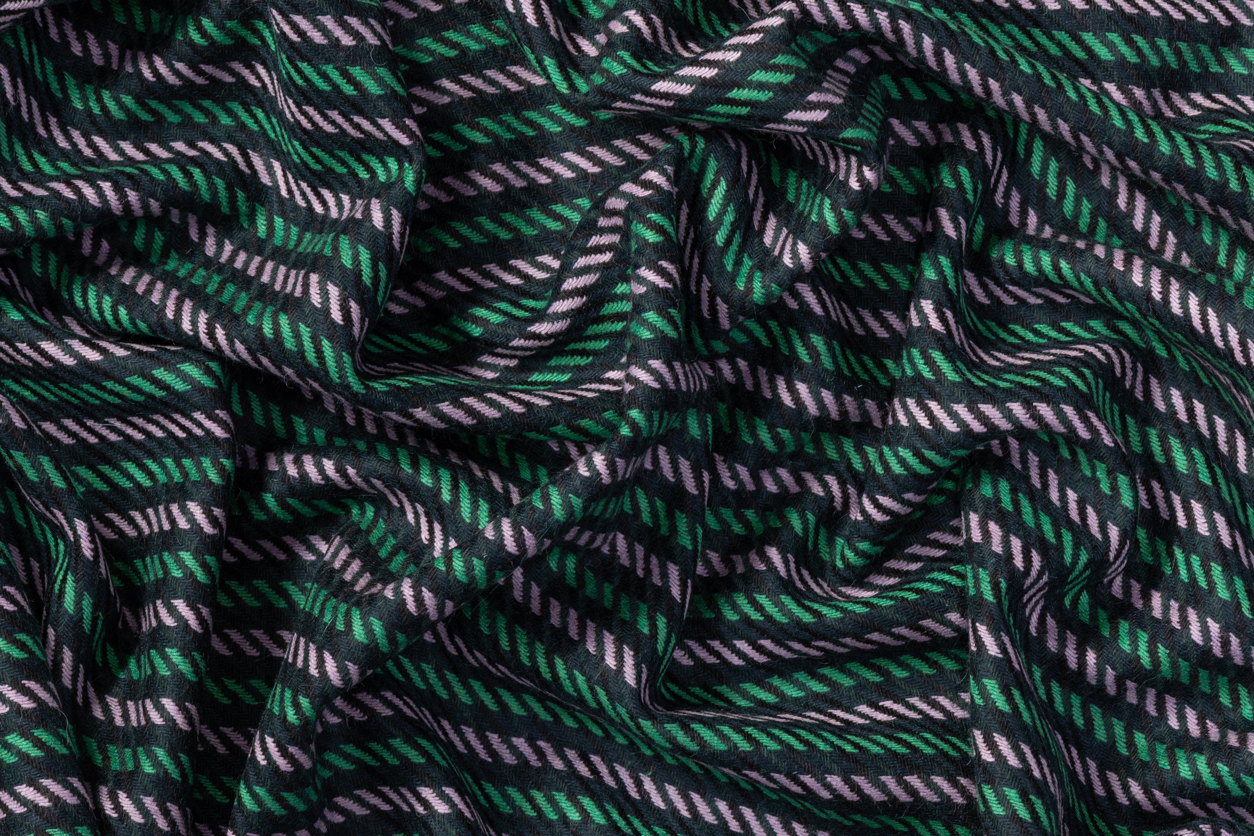 Striped Italian Wool Nylon Blend - Pink / Green