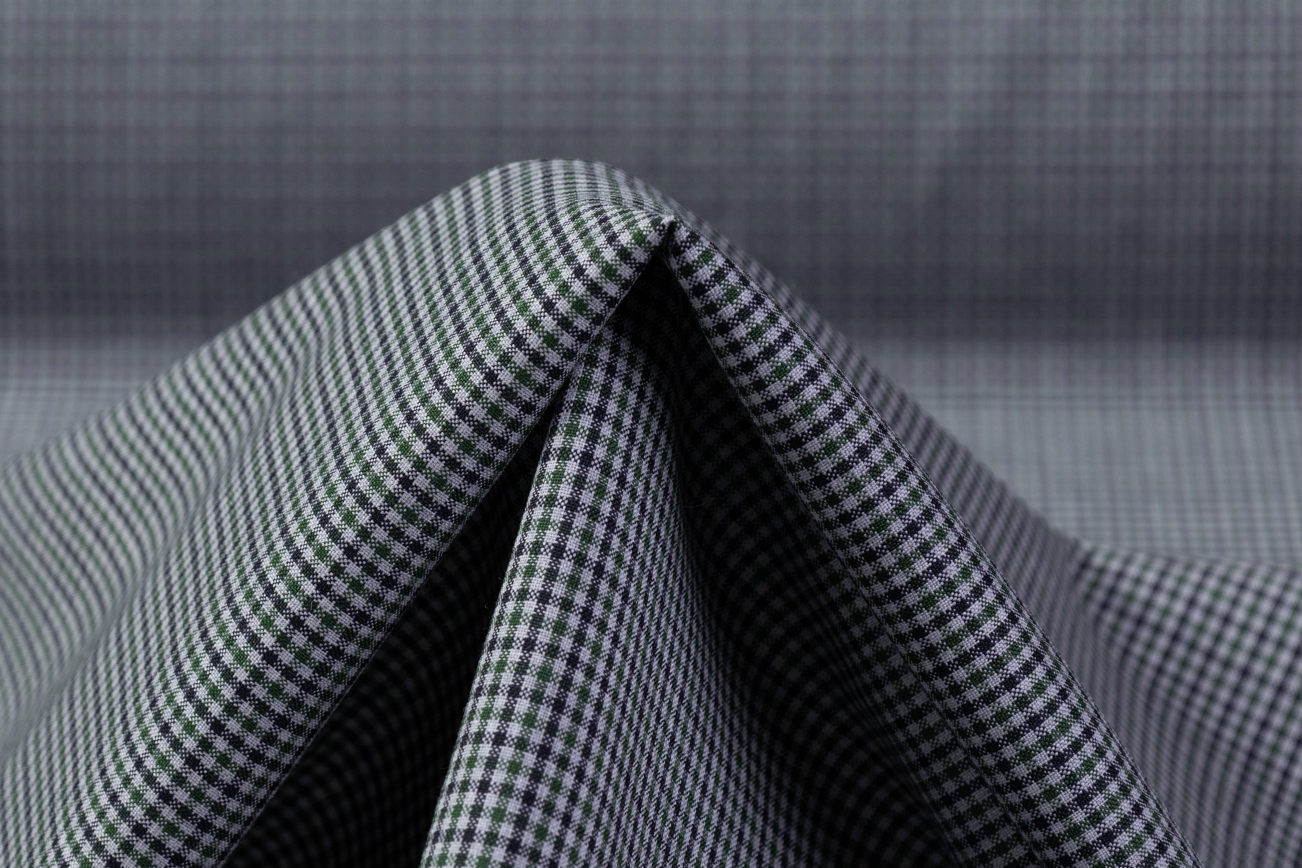 Tallia di Delfino - Micro Plaid Italian Wool Suiting - Green