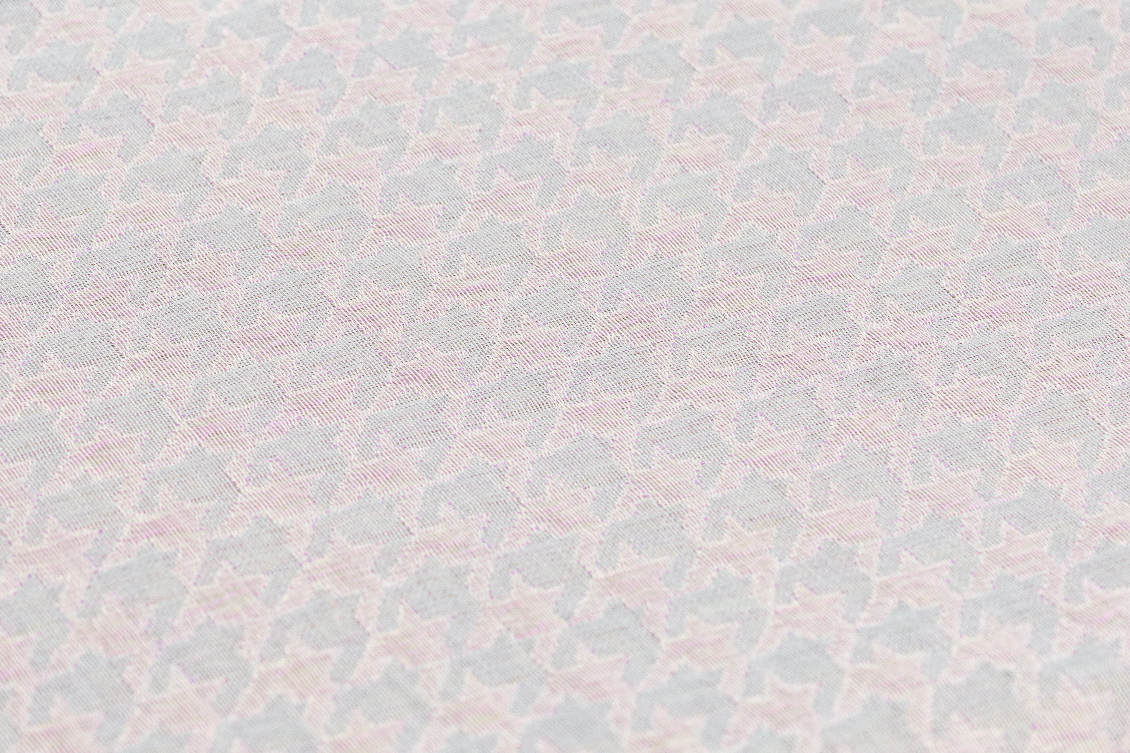 Houndstooth Italian Sheer Jacquard - Icy Blue / Lavender