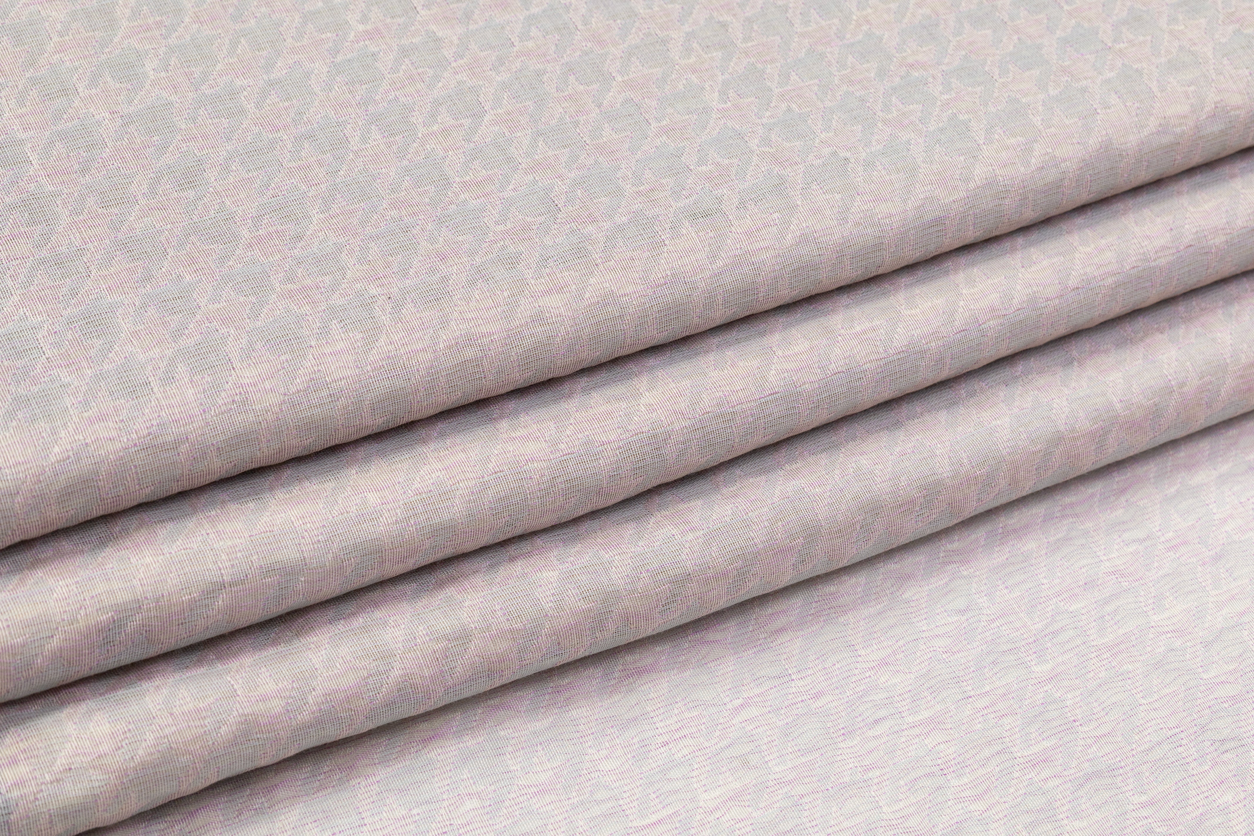 Houndstooth Italian Sheer Jacquard - Icy Blue / Lavender