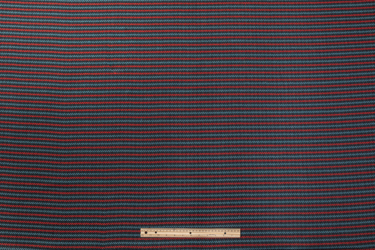 Striped Italian Wool Nylon Tweed - Red / Blue / Green