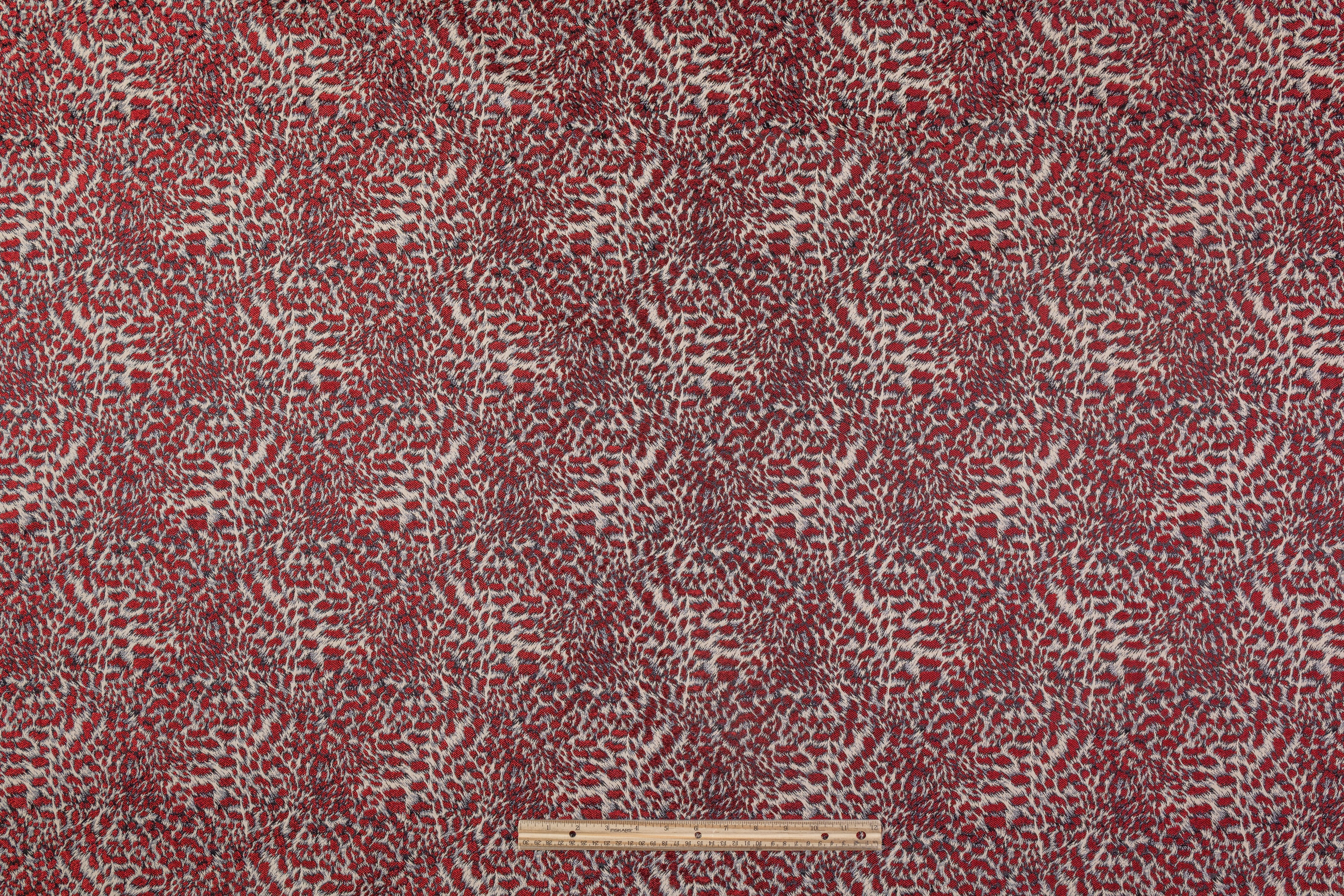 Metallic Cheetah Italian Brocade - Red