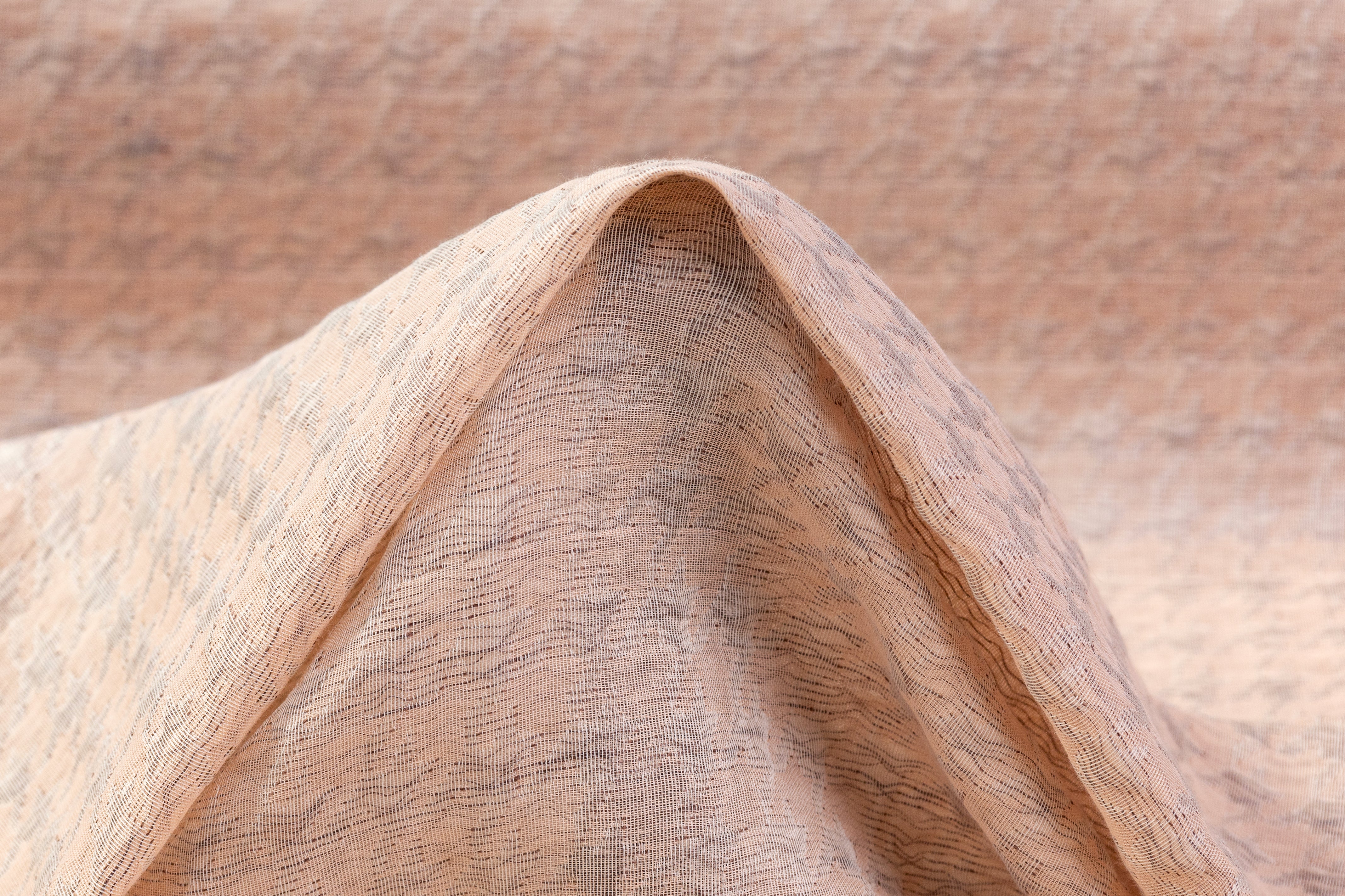 Houndstooth Italian Sheer Jacquard - Peach