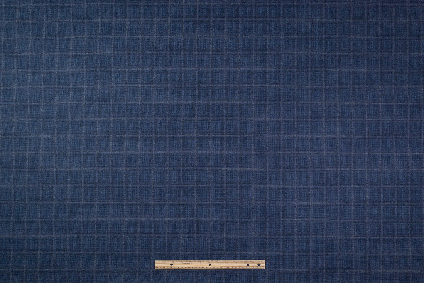 Checked Italian Cotton Wool Suiting - Blue / Gray