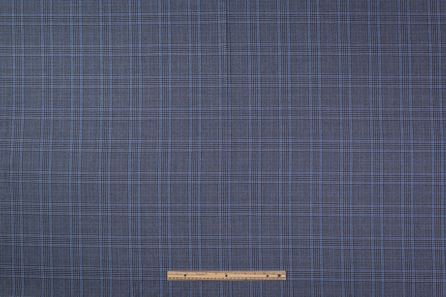 Checked Italian Wool Suiting - Blue / Gray