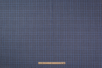 Checked Italian Wool Suiting - Blue / Gray