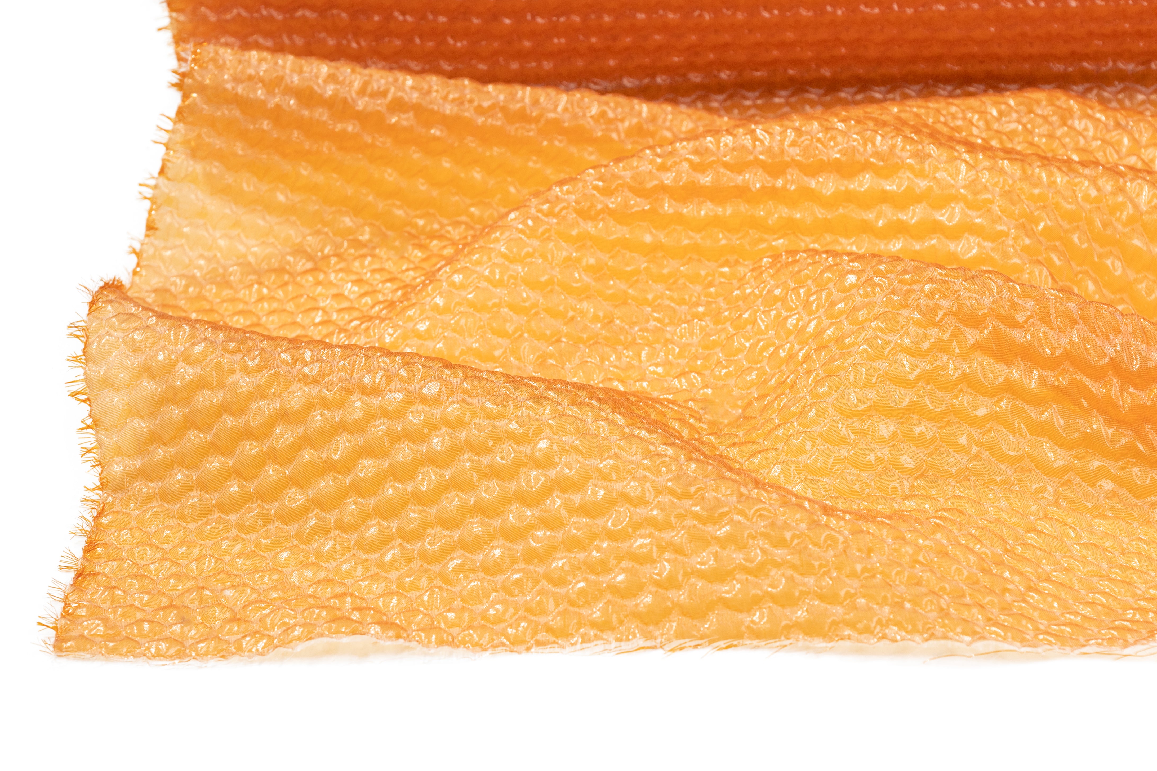 Metallic Italian Silk Blend Novelty Organza - Orange