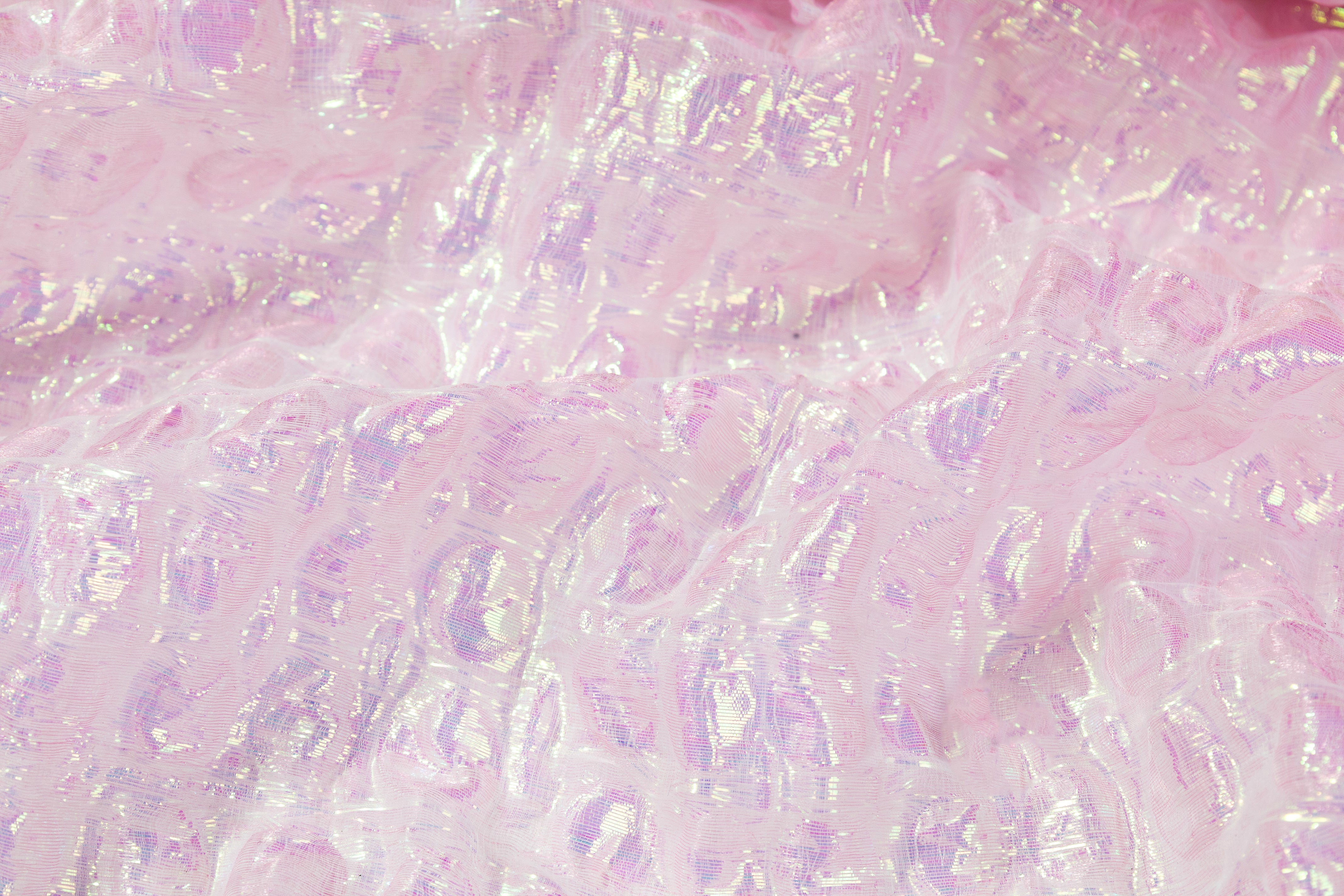 Metallic Iridescent Italian Novelty Organza - Pink