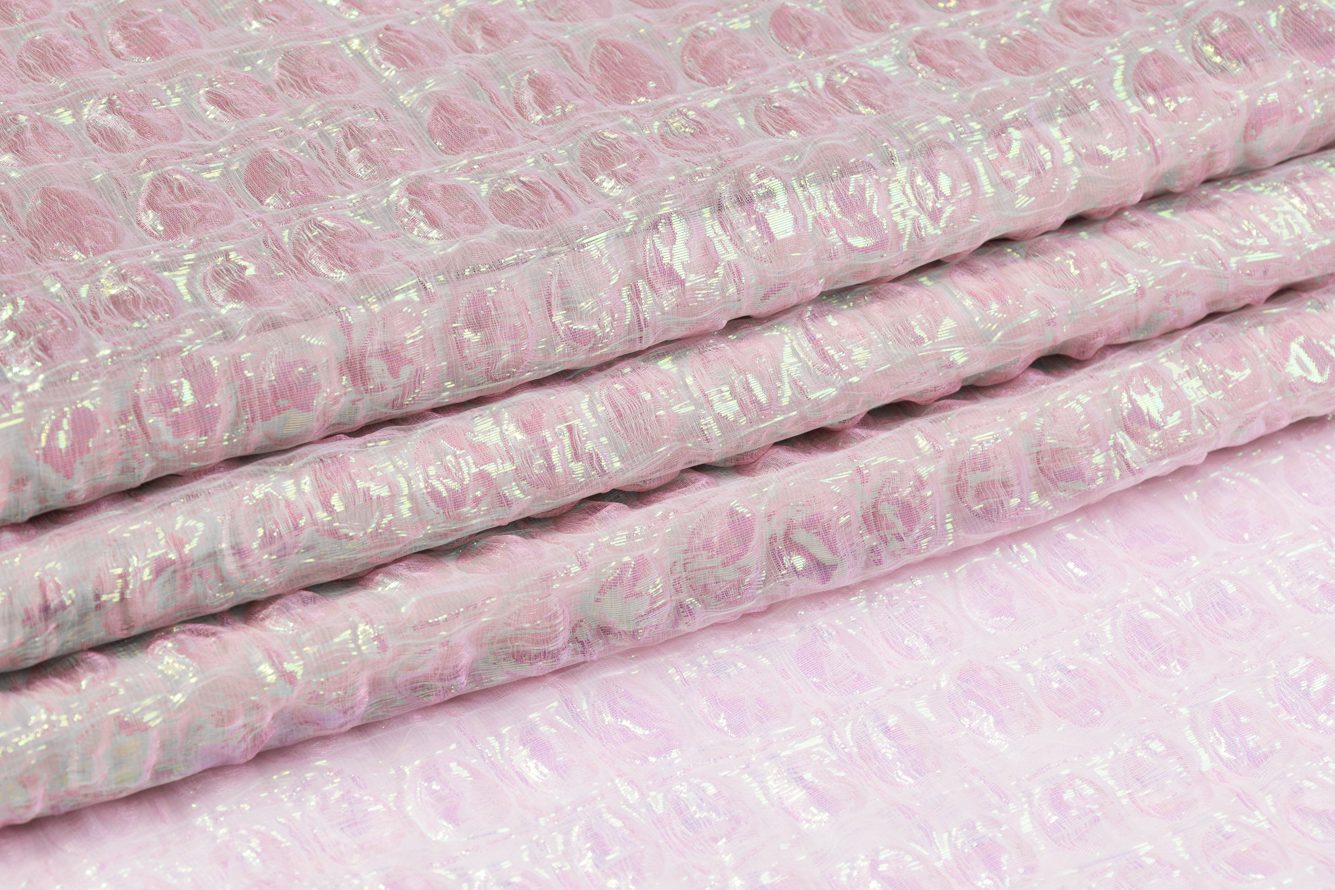Metallic Iridescent Italian Novelty Organza - Pink