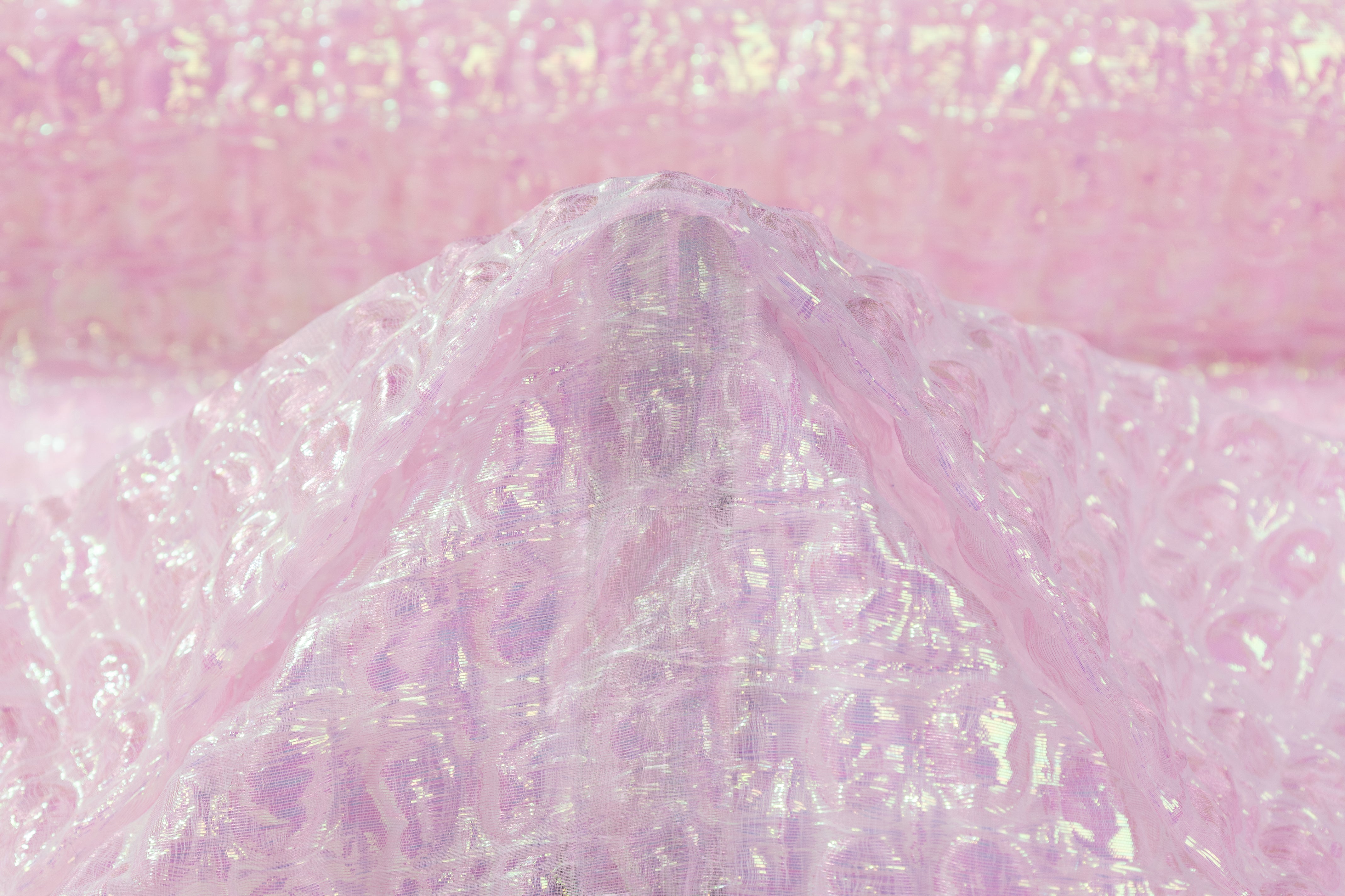 Metallic Iridescent Italian Novelty Organza - Pink