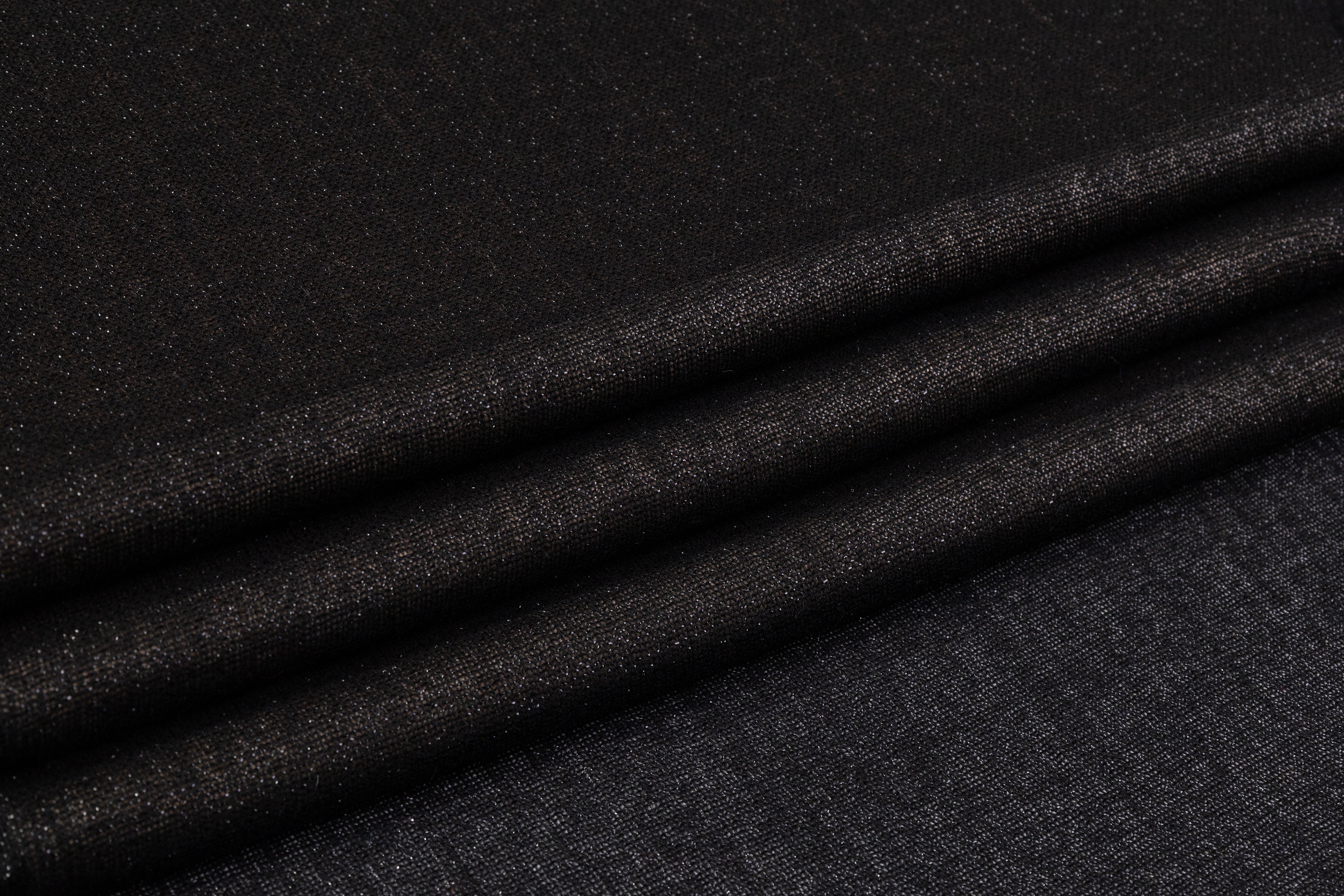 Metallic Italian Wool Gauze - Black / Silver