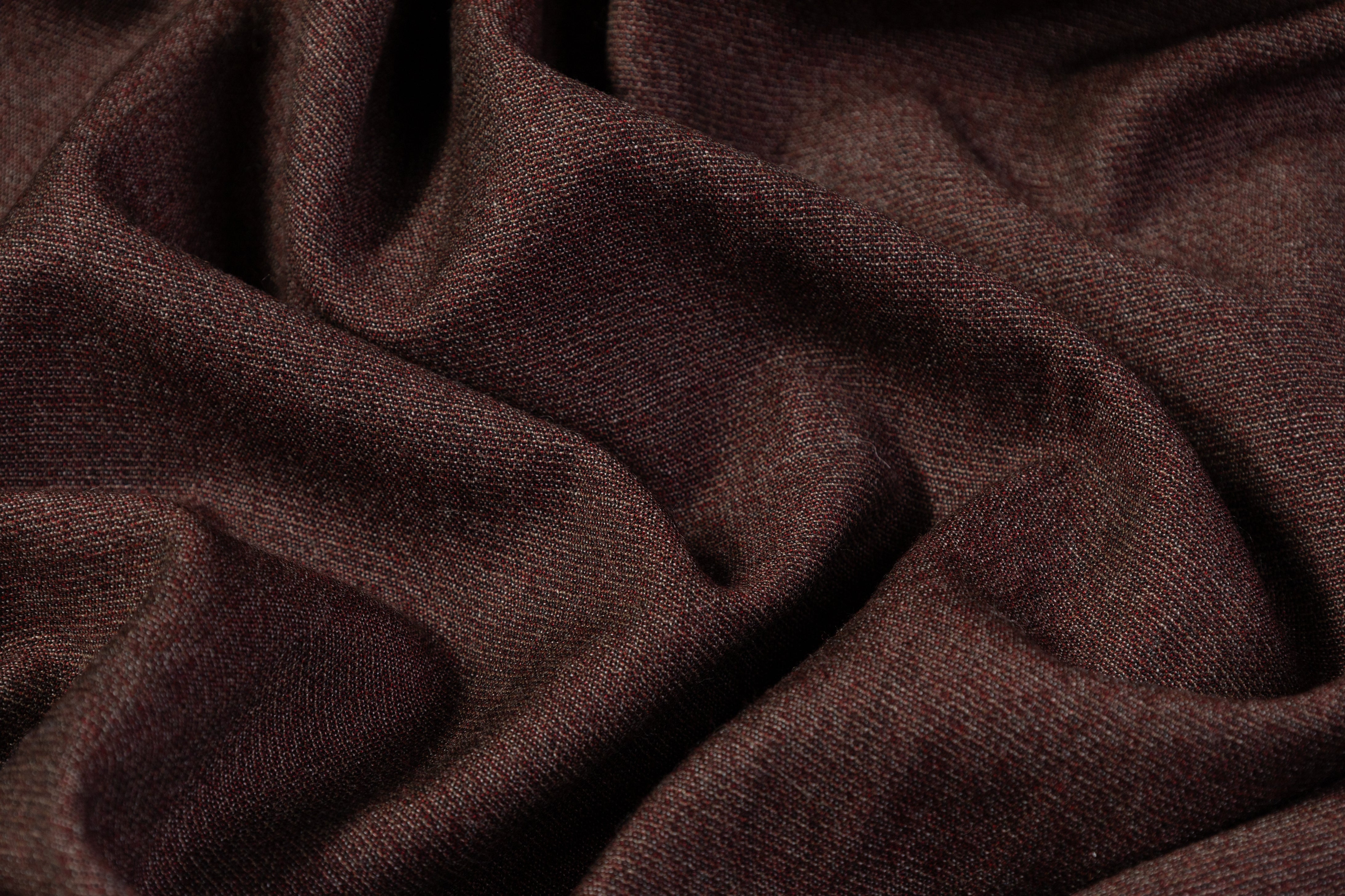 Heathered Italian Wool Suiting - Burgundy