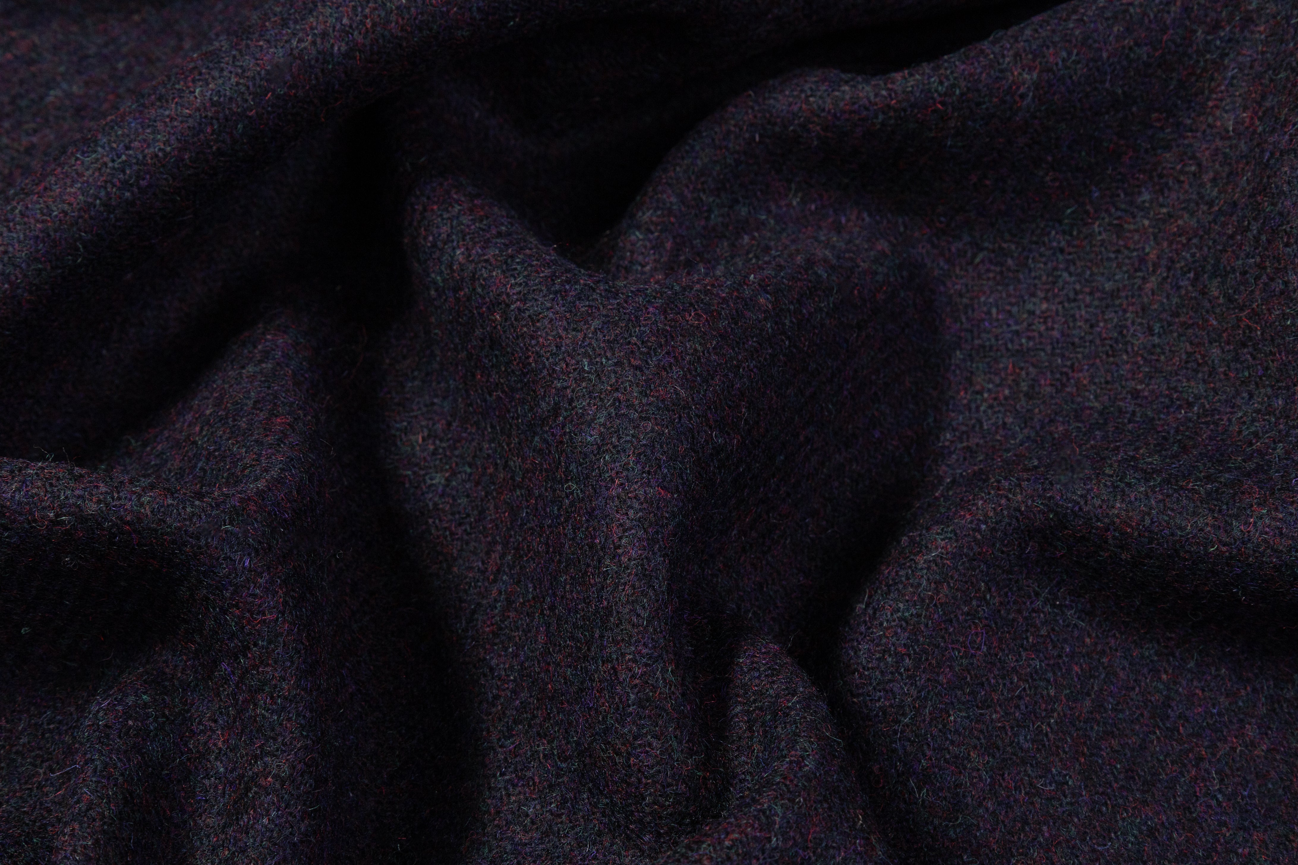 Heathered Italian Wool Twill Coating - Deep Purple