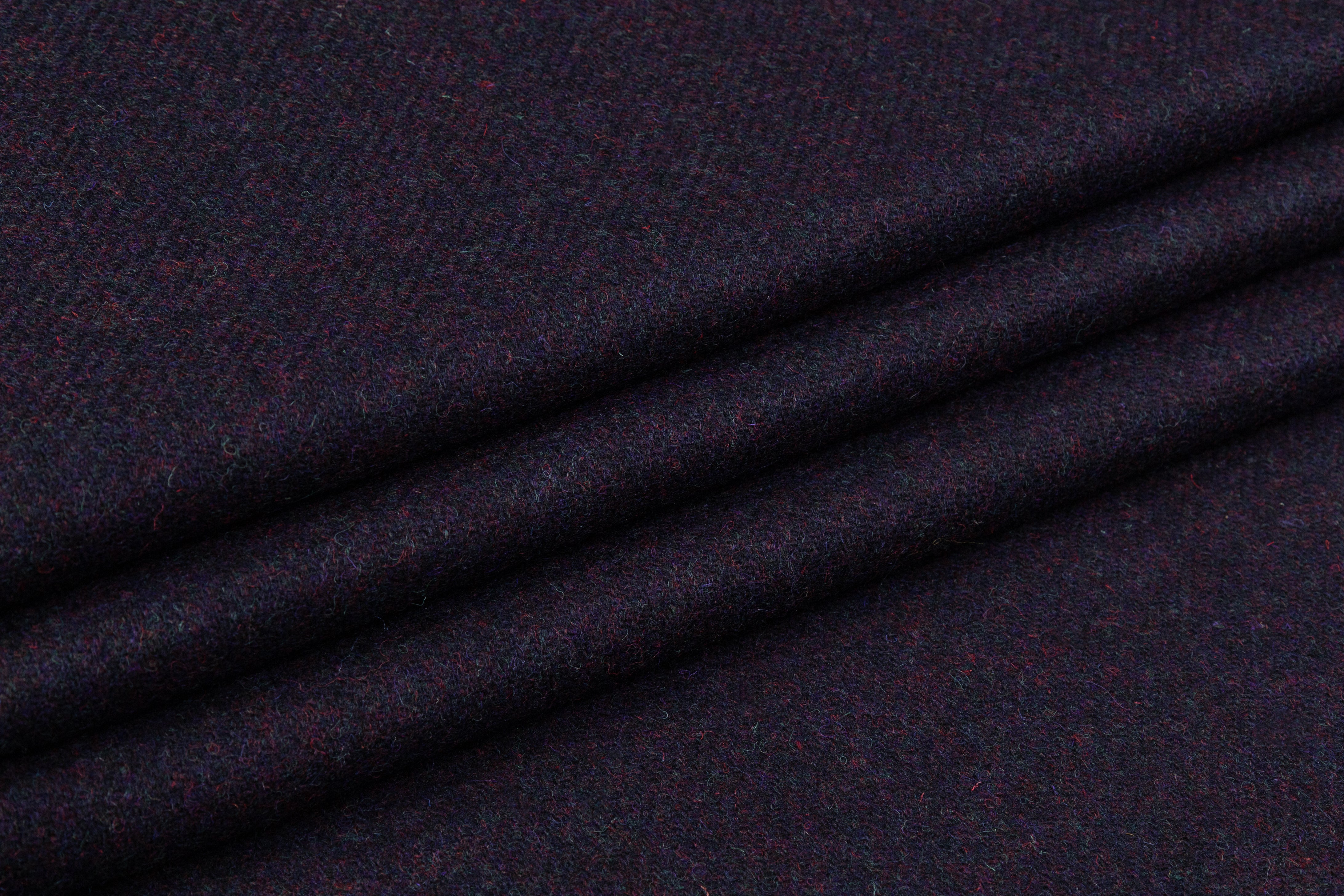 Heathered Italian Wool Twill Coating - Deep Purple