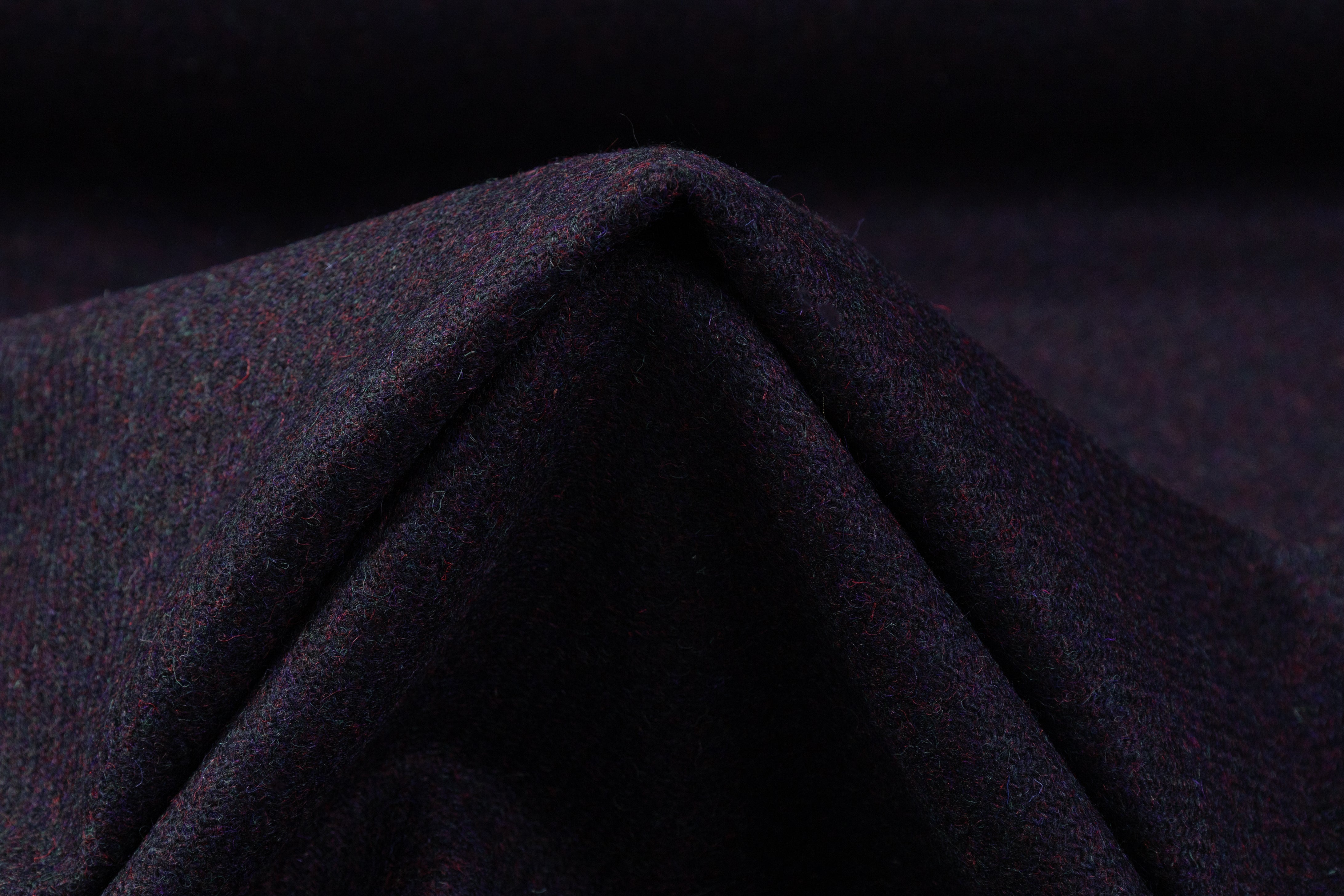 Heathered Italian Wool Twill Coating - Deep Purple