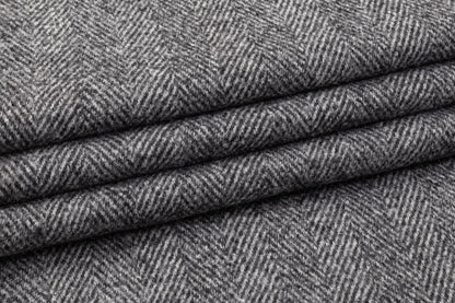 Herringbone Boiled Wool - Gray