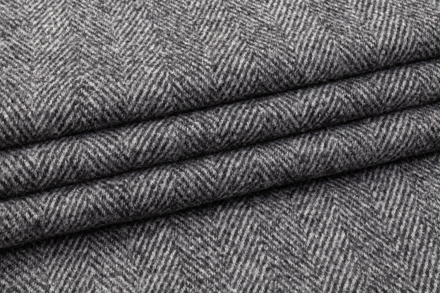 Herringbone Boiled Wool - Gray