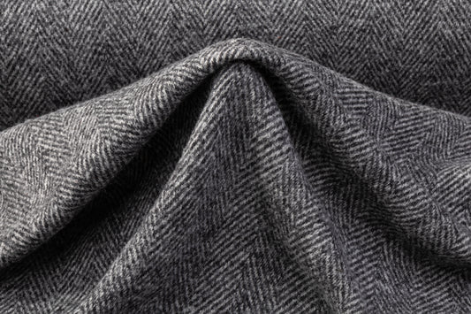 Herringbone Boiled Wool - Gray