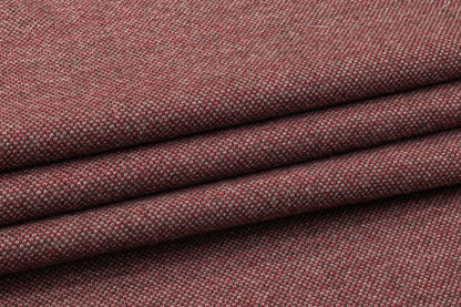 Double Faced Checked Wool Knit - Maroon / Brown