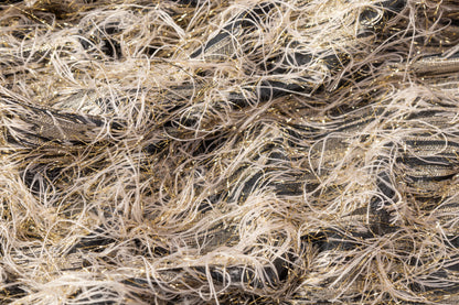 Fringed Metallic Italian Jacquard - Taupe / Gold / Black