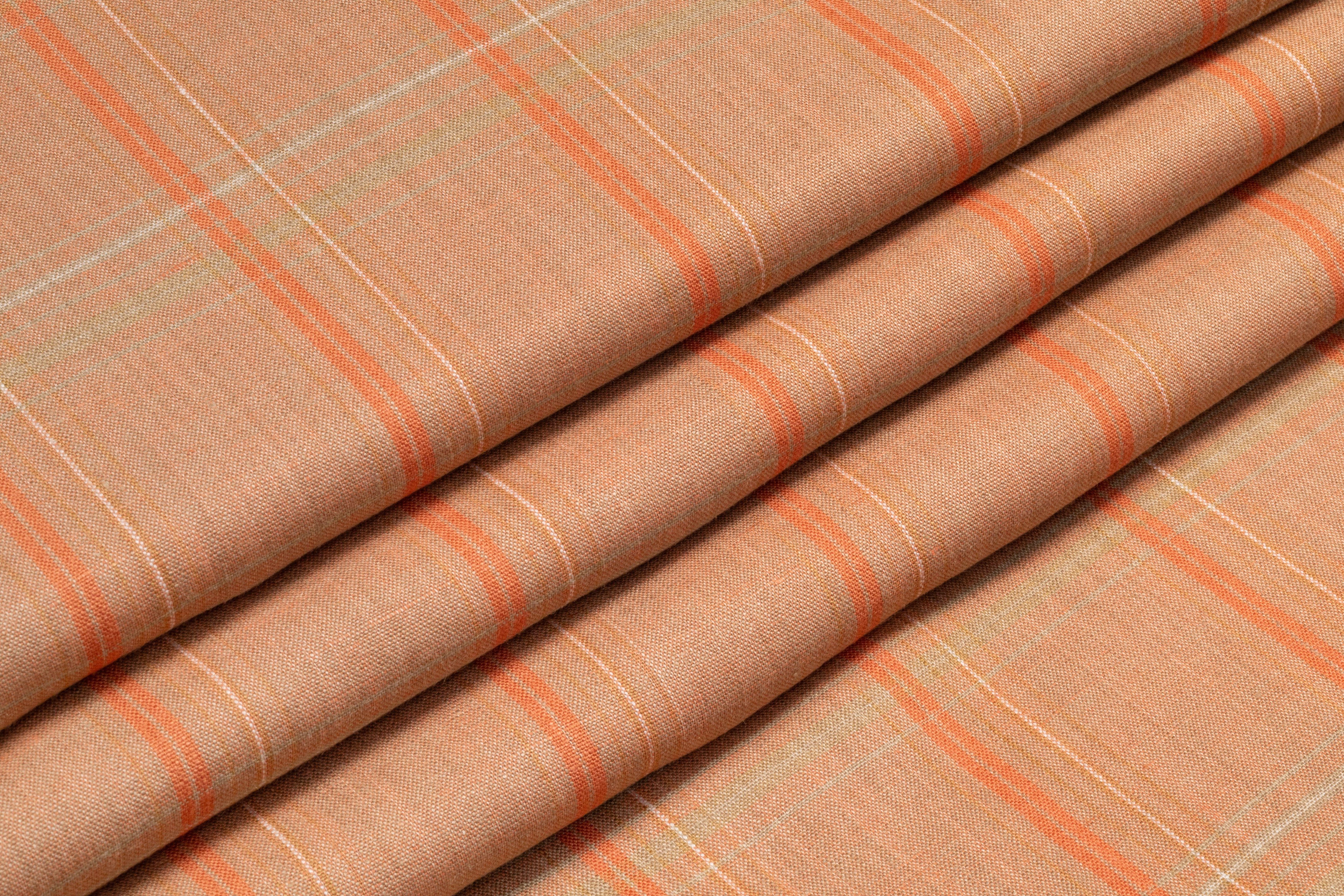 Plaid Linen - Terracotta / Sage