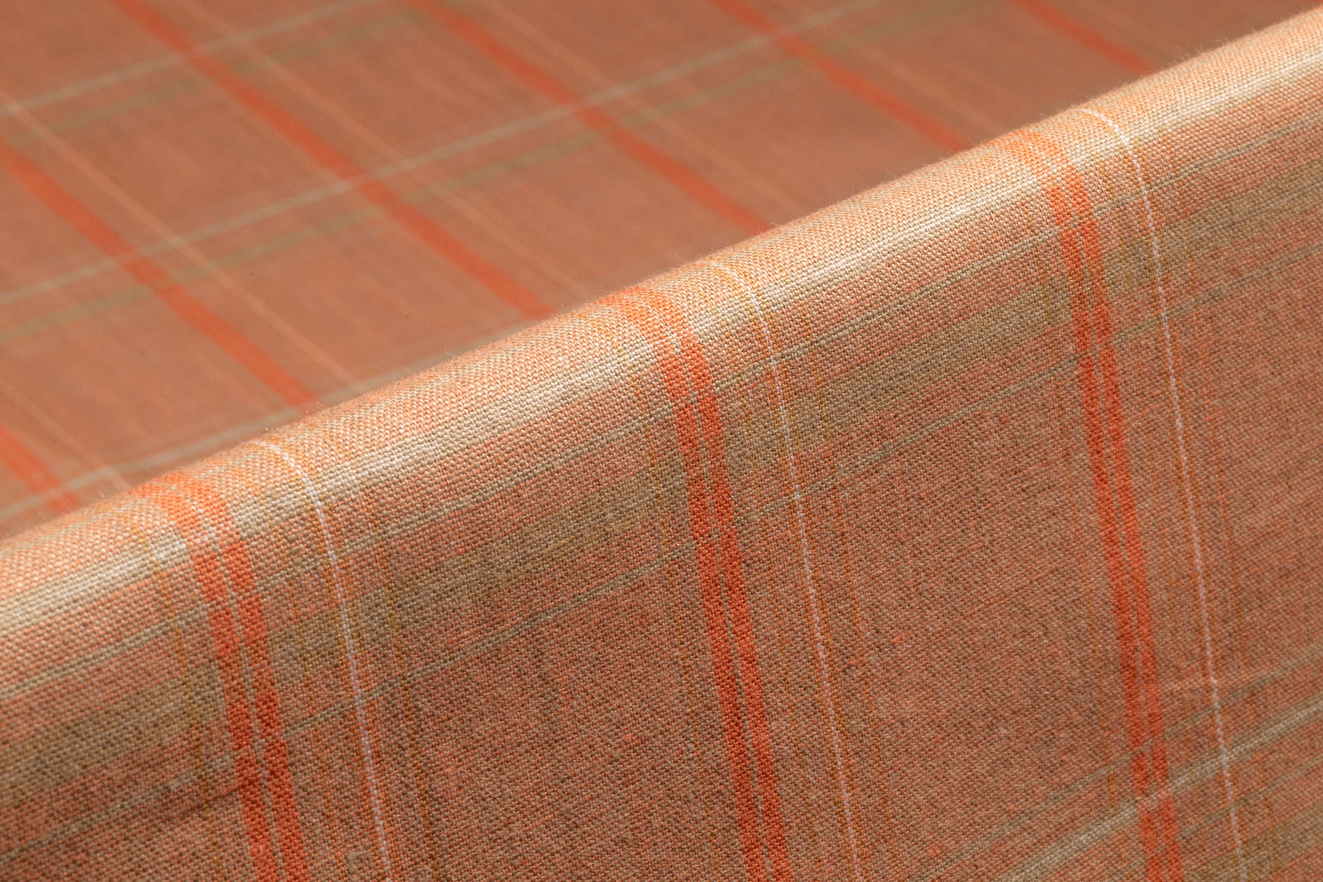 Plaid Linen - Terracotta / Sage
