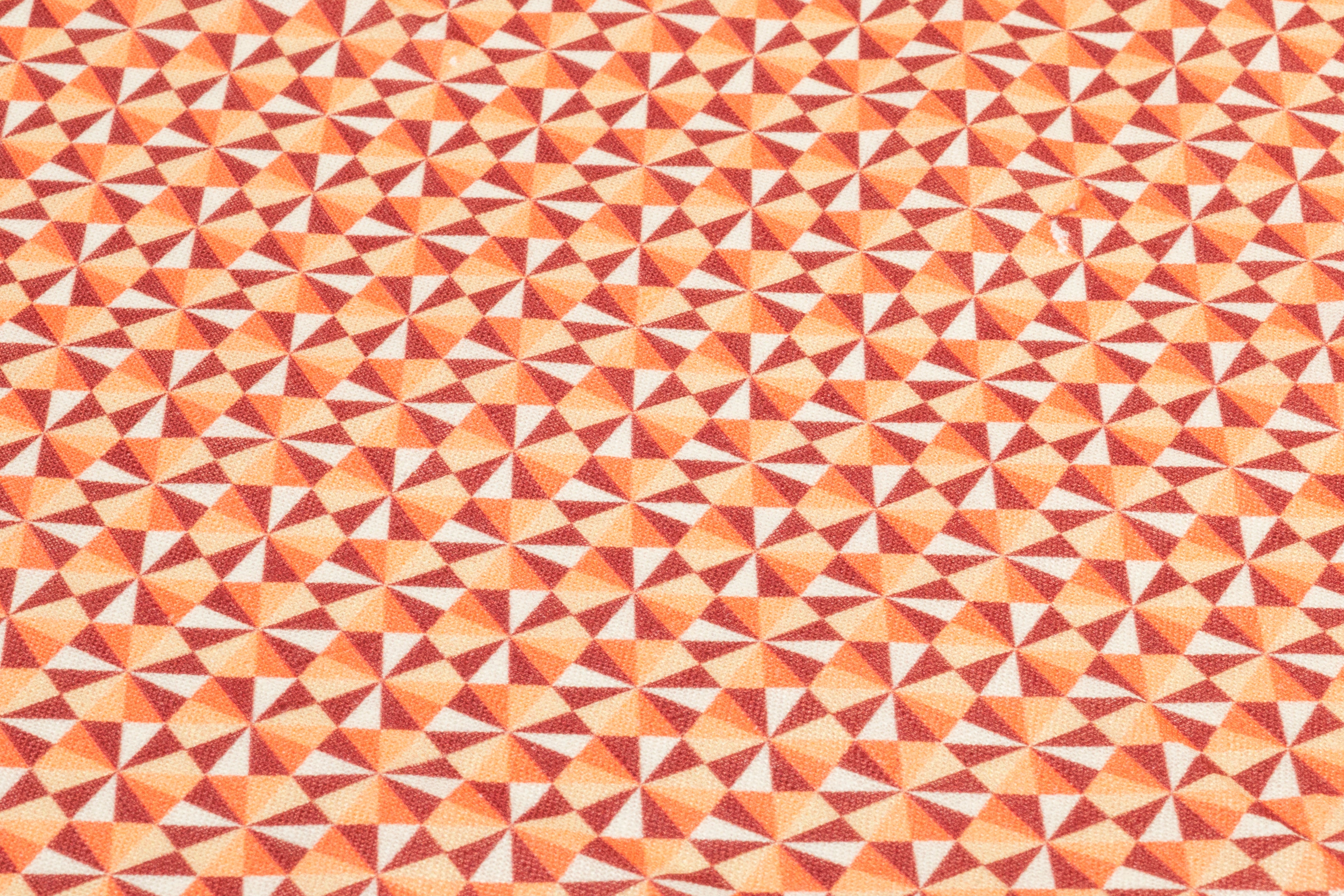 Geometric Linen Print - Peach